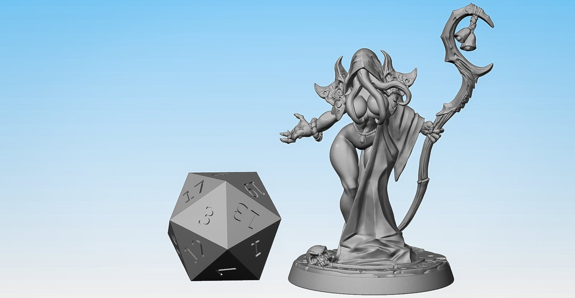 SEXY PINUP "Slithis the Enchantress" Mindflayer Illithid (2 Versions & Sizes) | Dungeons and Dragons | DnD | Pathfinder | Tabletop | RPG-Role Playing Miniatures