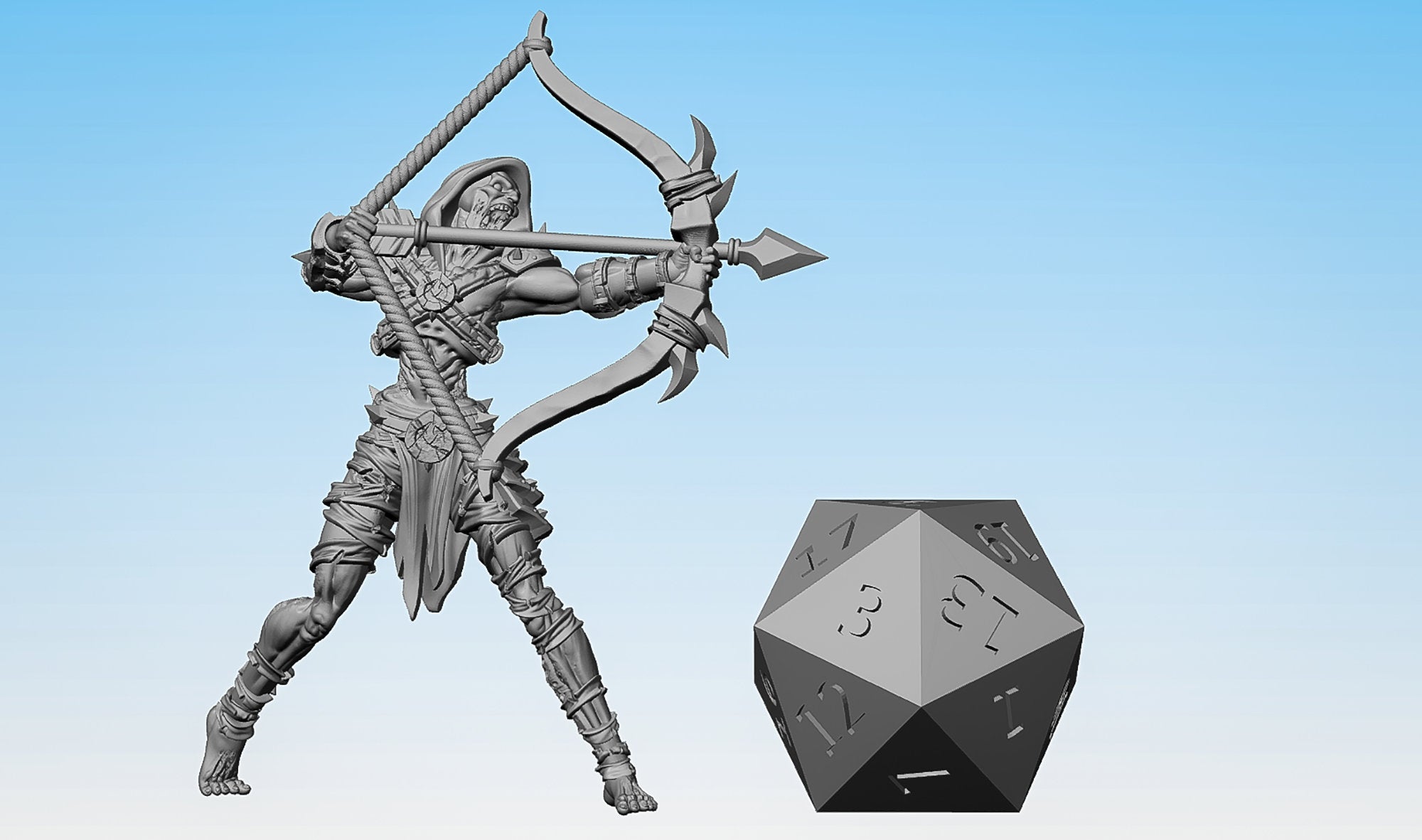 REANIMATED UNDEAD Ranger "A" | Dungeons and Dragons | DnD | Pathfinder | Tabletop | RPG | Hero Size | 28 mm-Role Playing Miniatures