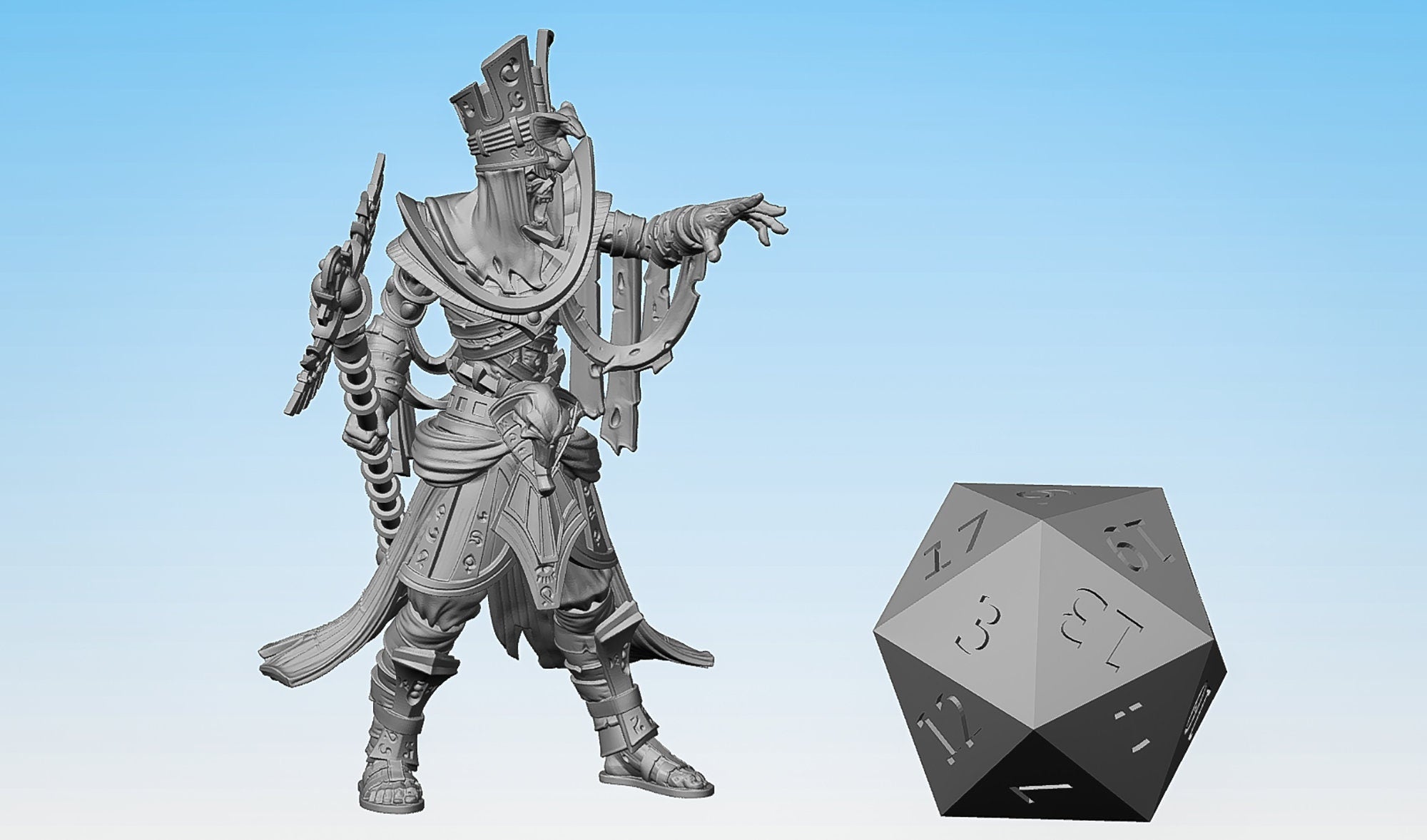 MUMMY MAGE "Corpse Sorcerer" | Dungeons and Dragons | DnD | Pathfinder | Tabletop | RPG | Hero Size | 28 mm-Role Playing Miniatures