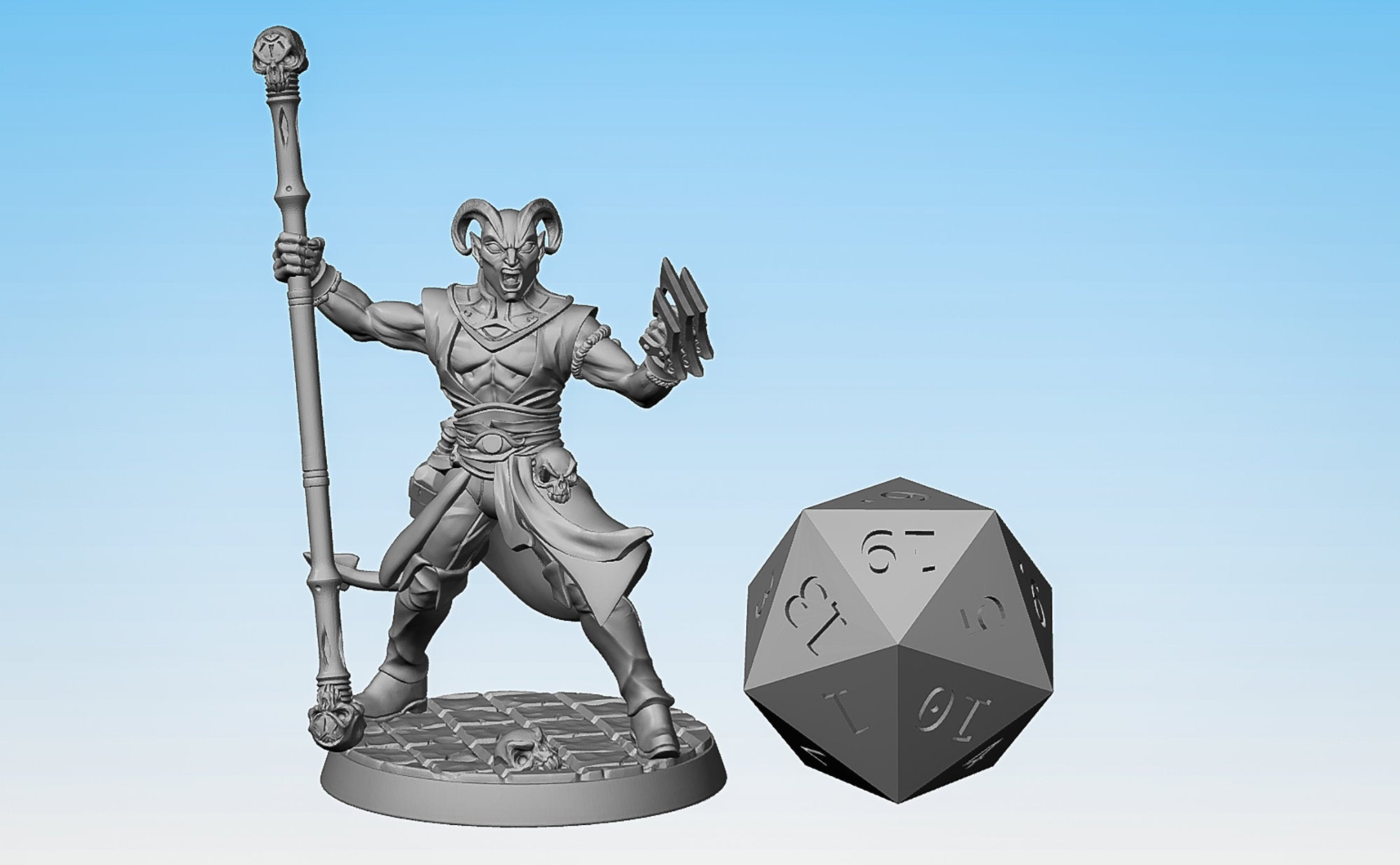TIEFLING Monk "Mezzalfiend Trickster C" | Dungeons and Dragons | DnD | Pathfinder | Tabletop | RPG | Hero Size | 28 mm-Role Playing Miniatures