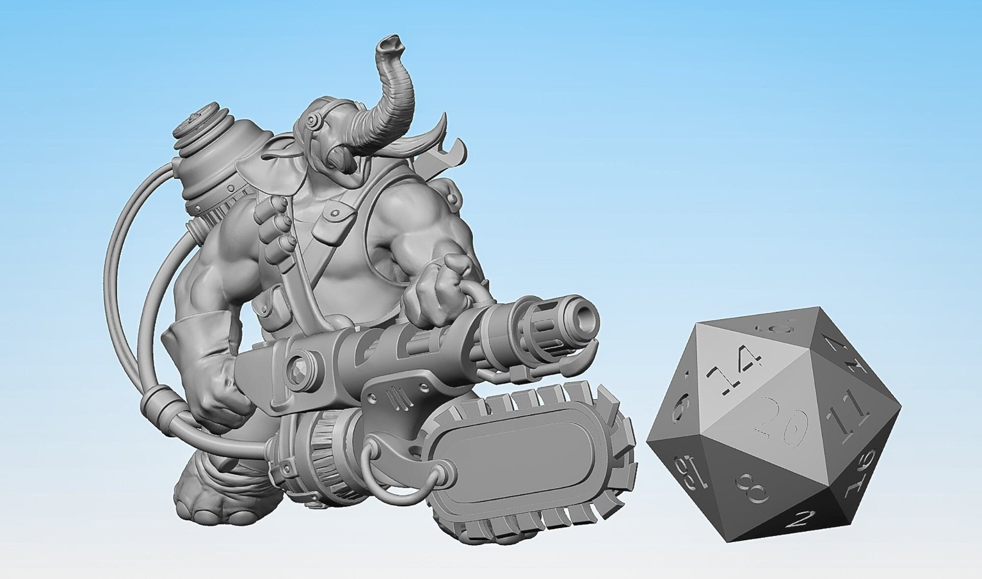 LOXODON ARTIFICER (Saw)-Role Playing Miniatures