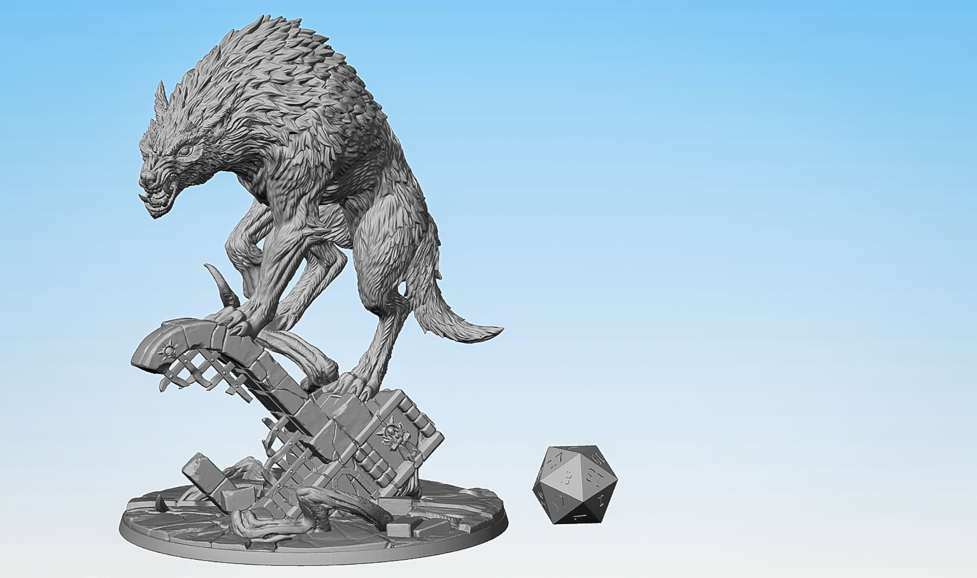 BOSS FENRIR "Wolf" (2 Versions!) | Dungeons and Dragons | DnD | Pathfinder | Tabletop | RPG | Hero Size | 28 mm-Role Playing Miniatures