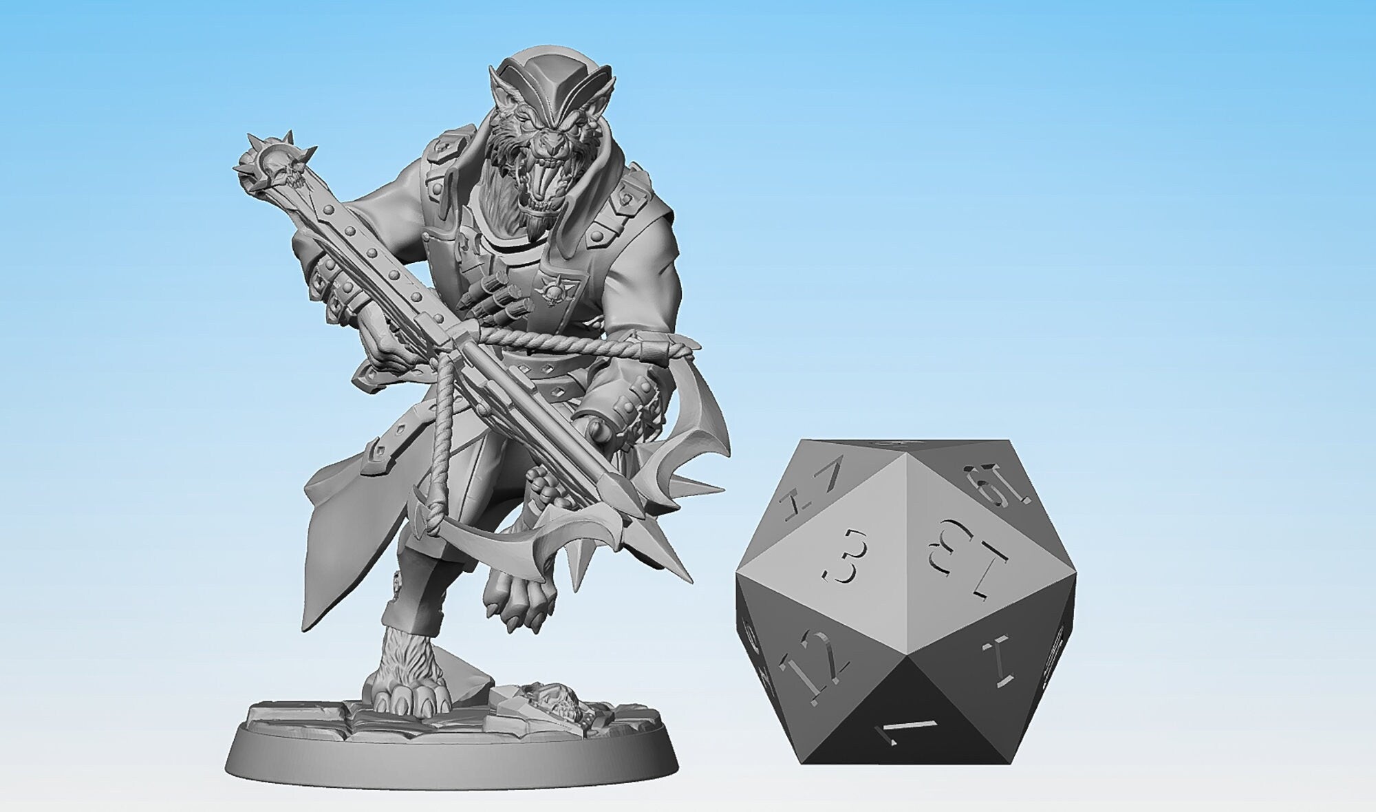 DEMON HUNTER (Werewolf) Heavy Crossbow "Requiem Wulfheart D" | Dungeons and Dragons | DnD | Pathfinder | Tabletop | RPG | Hero Size-Role Playing Miniatures