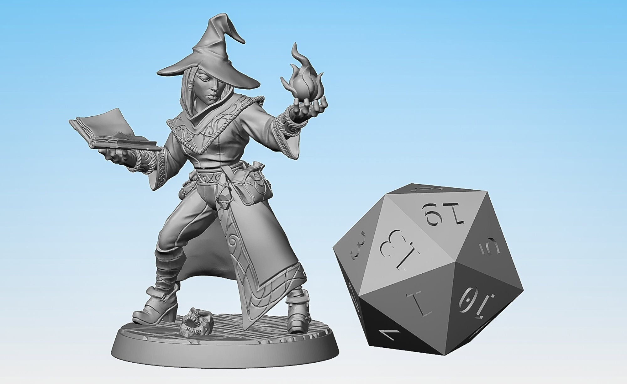 MAGE WIZARD "Grimoire & Spell" (Apprentice Arcanist D) | Dungeons and Dragons | DnD | Pathfinder | Tabletop | RPG | Hero Size | Warhammer-Role Playing Miniatures