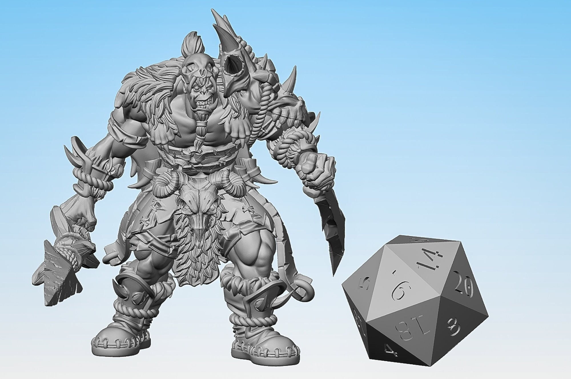 BEAST HUNTER "Yar, Beast Hunter Orc A" | Dungeons and Dragons | DnD | Pathfinder | Tabletop | RPG | Hero Size | 28 mm-Role Playing Miniatures