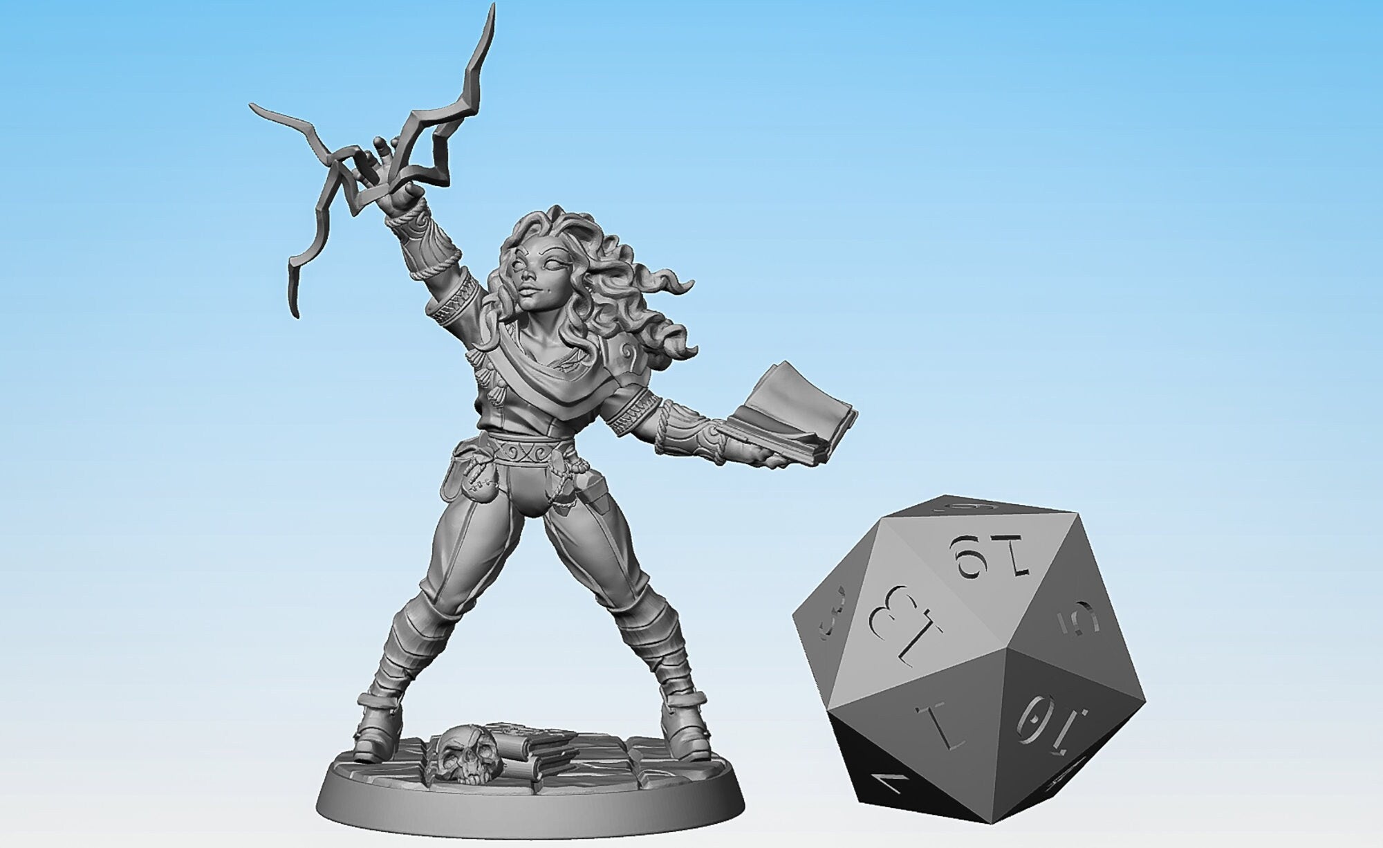 MAGE WIZARD "Spell & Grimoire" (Apprentice Arcanist F) | Dungeons and Dragons | DnD | Pathfinder | Tabletop | RPG | Hero Size | Warhammer-Role Playing Miniatures