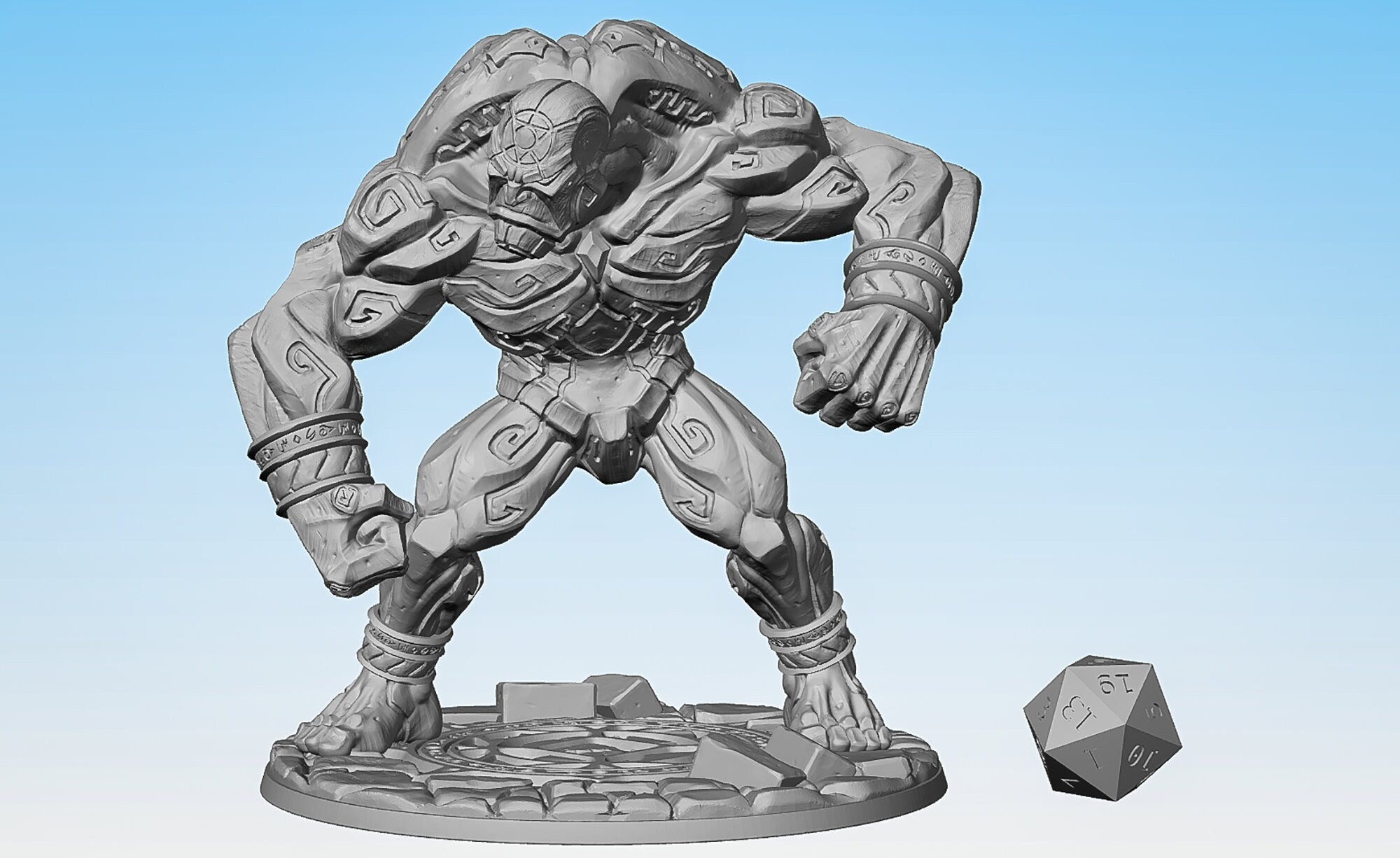 CLAY GOLEM (Activated) | Dungeons and Dragons | DnD | Pathfinder | Tabletop | RPG | Hero Size | 28 mm-Role Playing Miniatures