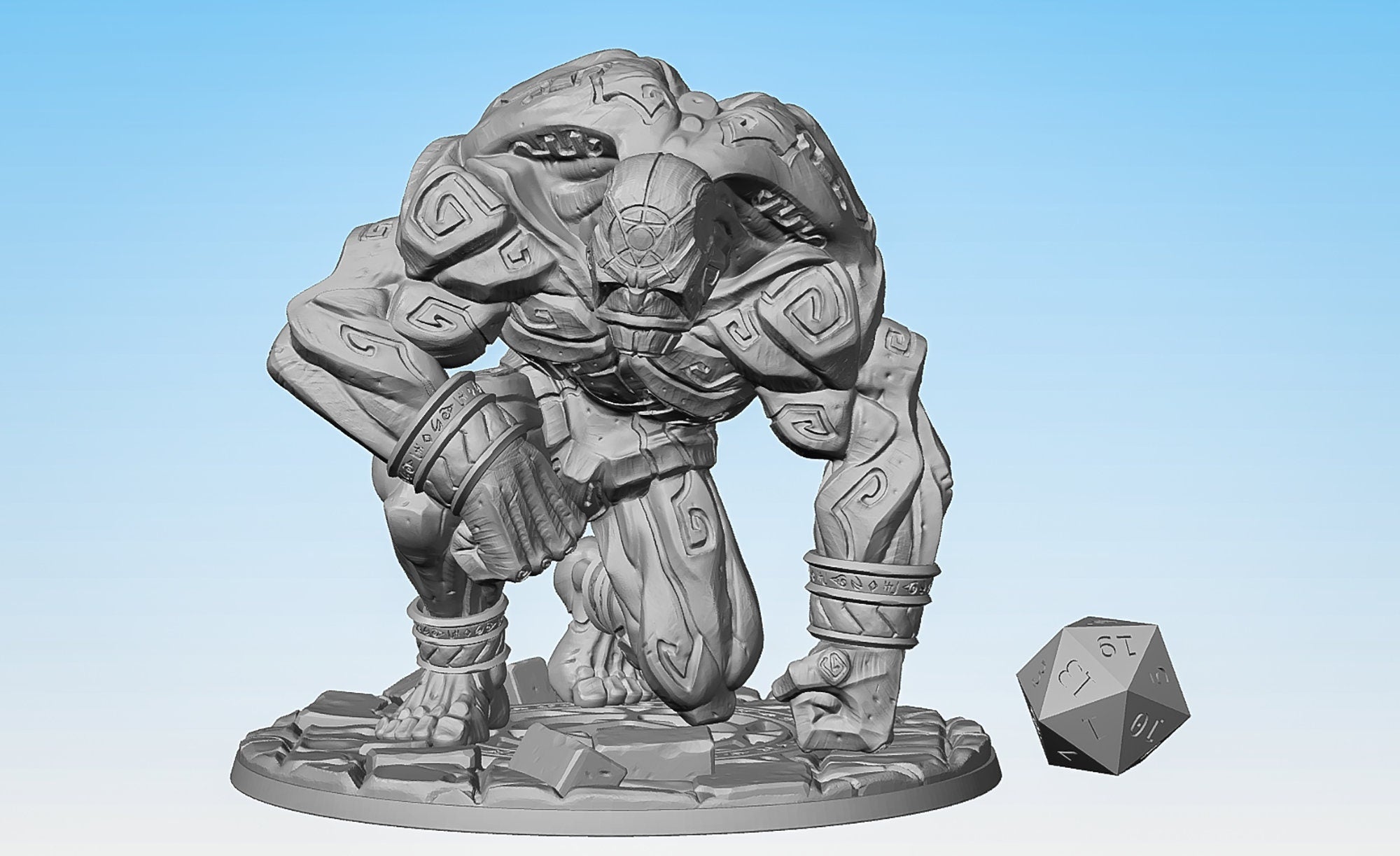 CLAY GOLEM (Deactivated) | Dungeons and Dragons | DnD | Pathfinder | Tabletop | RPG | Hero Size | 28 mm-Role Playing Miniatures