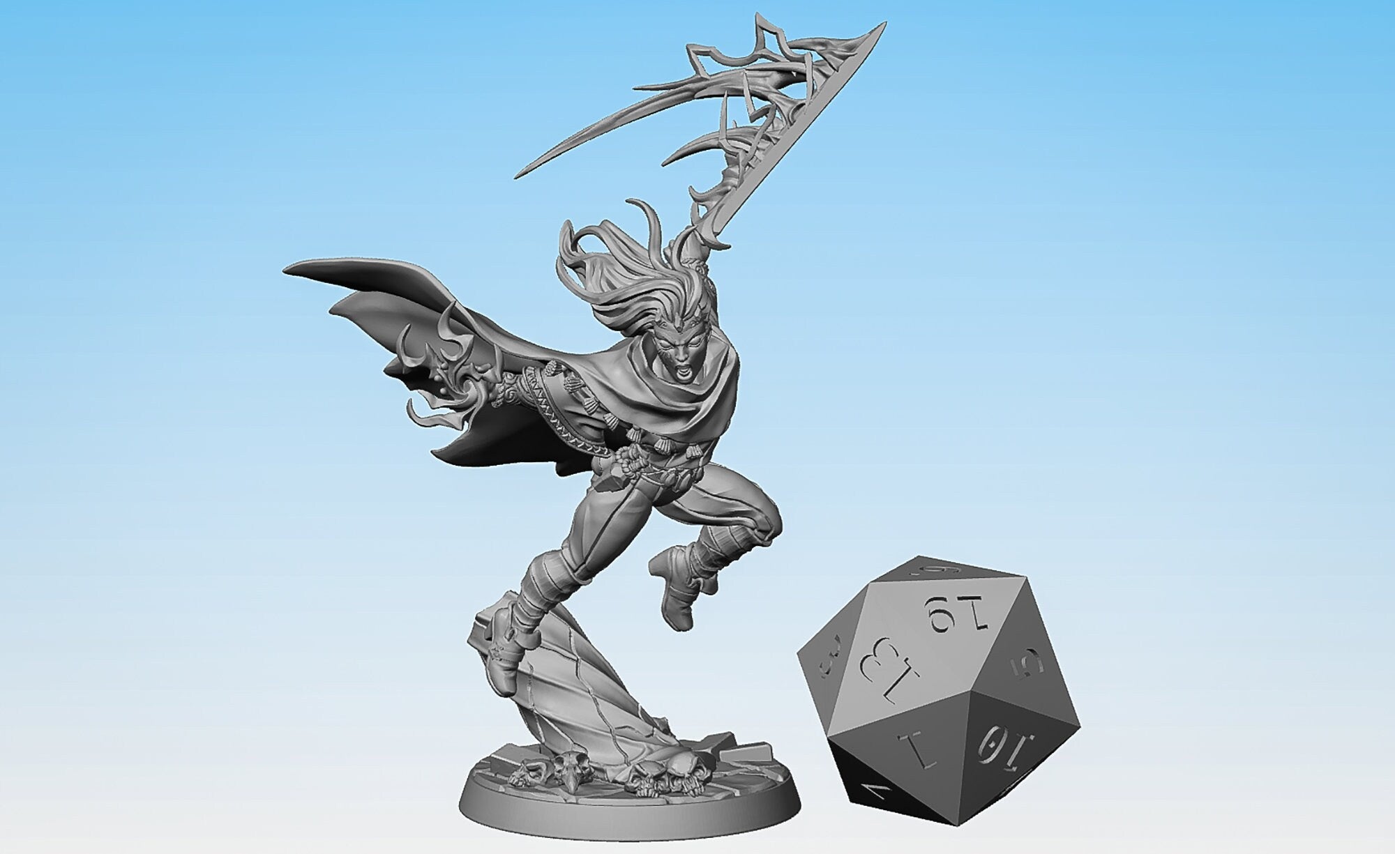 MAGE WARLOCK (f) "Odessa Witchsword - 2 Versions" | Dungeons and Dragons | DnD | Pathfinder | Tabletop | RPG | Hero Size | Warhammer-Role Playing Miniatures