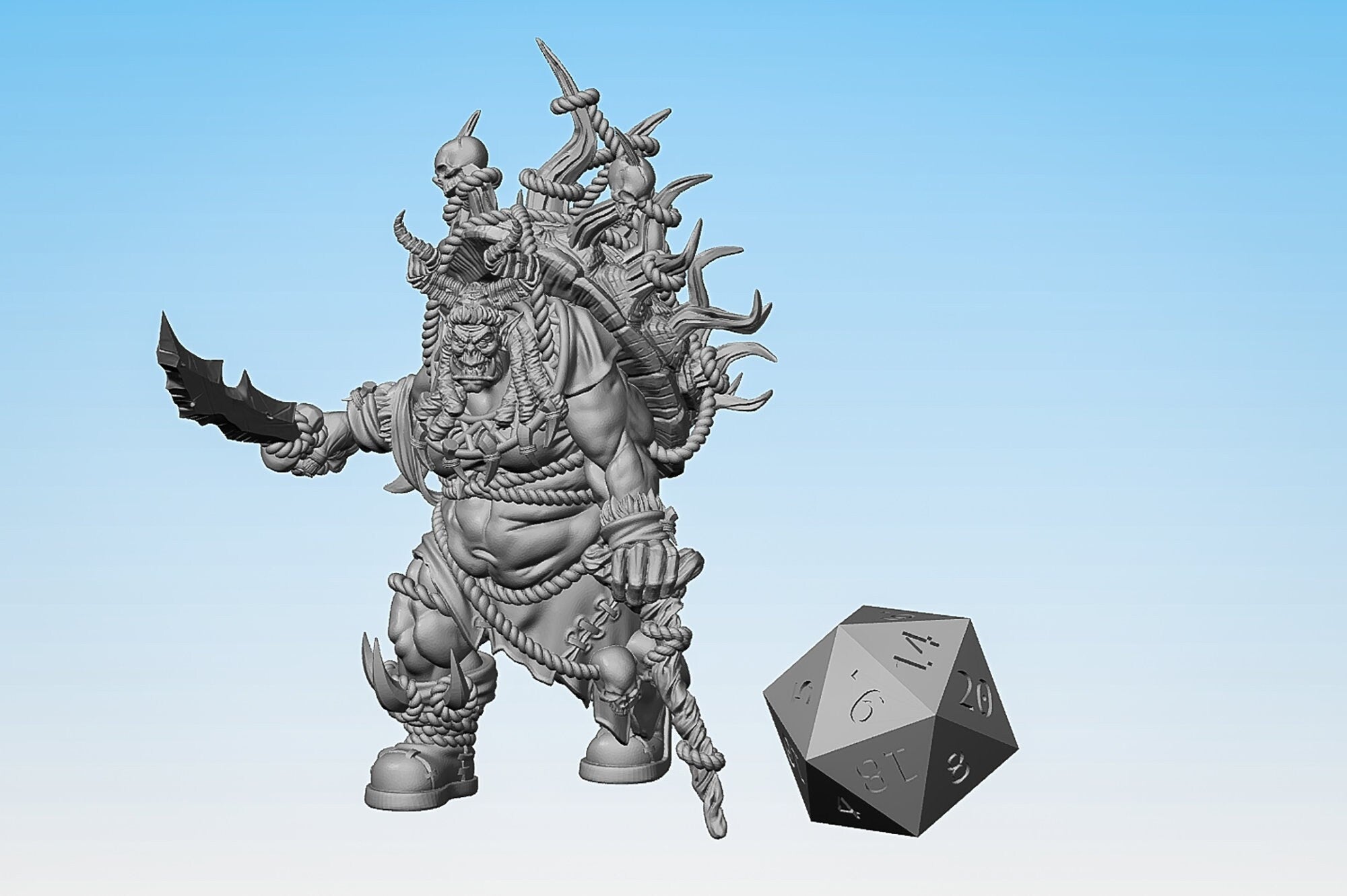 ORC SHAMAN "Shamanic Orc A" | Dungeons and Dragons | DnD | Pathfinder | Tabletop | RPG | Hero Size | 28 mm-Role Playing Miniatures