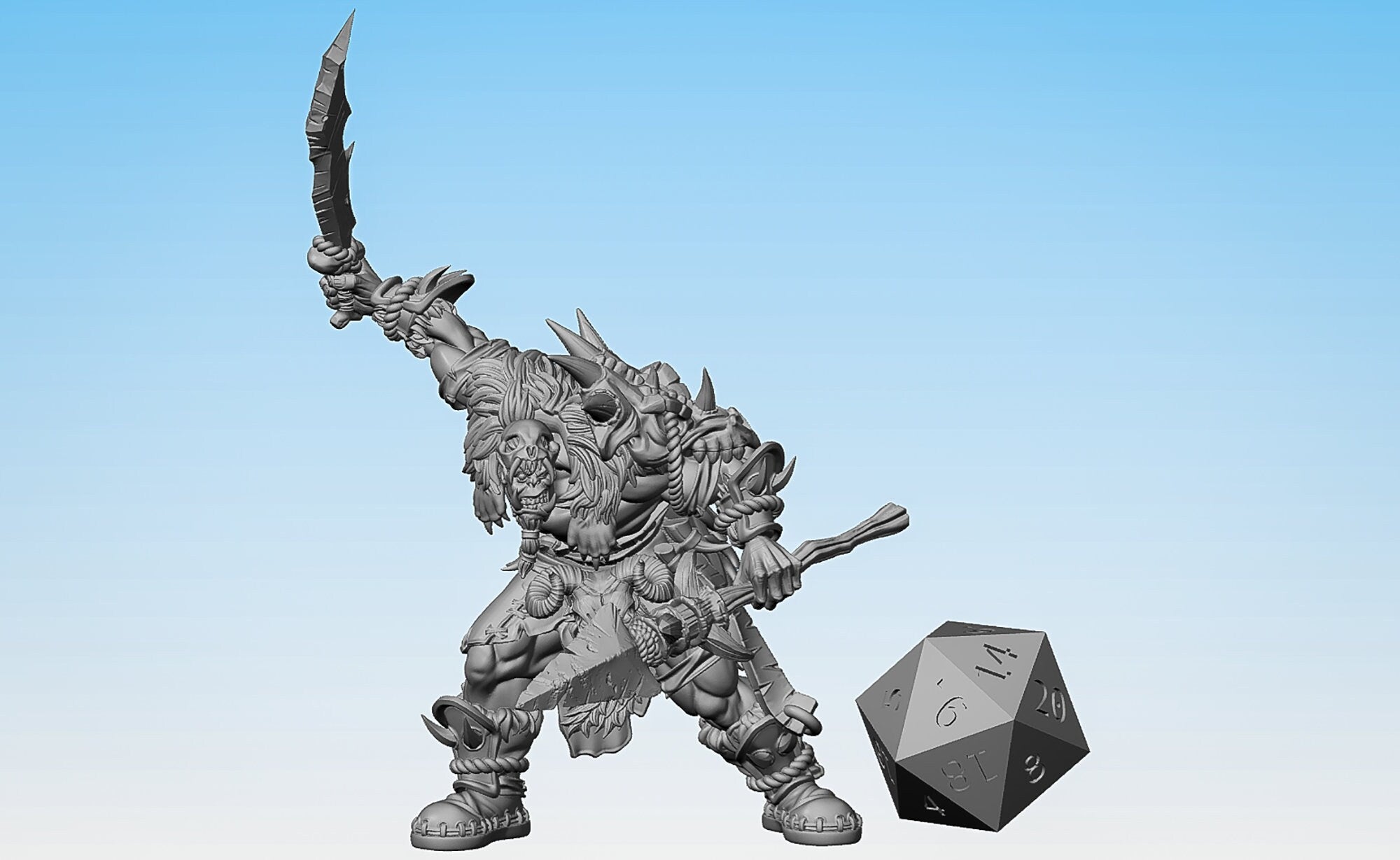 BEAST HUNTER "Yar, Beast Hunter Orc B" | Dungeons and Dragons | DnD | Pathfinder | Tabletop | RPG | Hero Size | 28 mm-Role Playing Miniatures