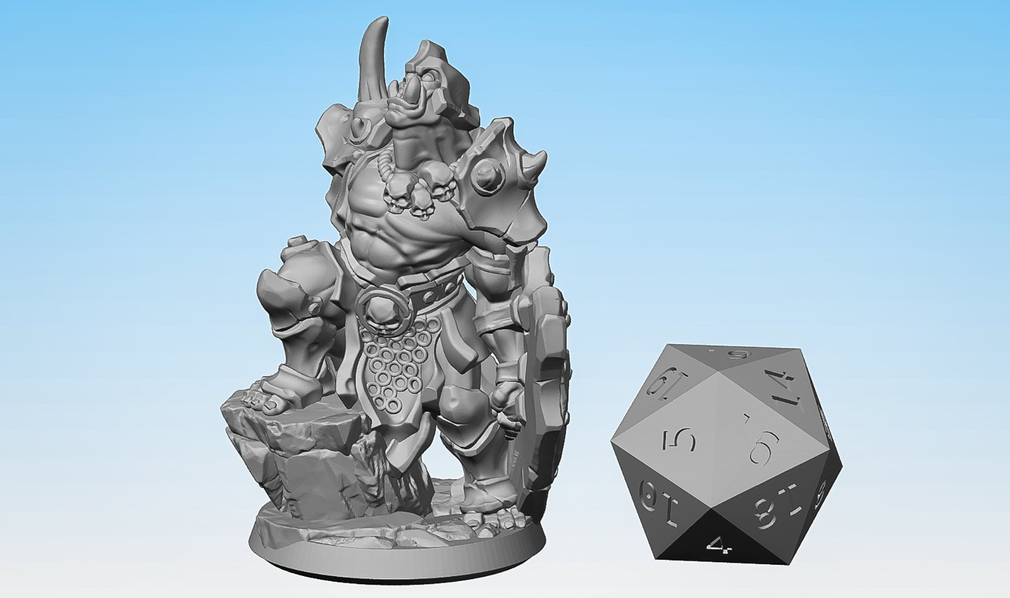 ORC Warrior "Bonebreaker Ork 01" | Dungeons and Dragons | DnD | Pathfinder | Tabletop | RPG | Hero Size | 28-32 mm-Role Playing Miniatures