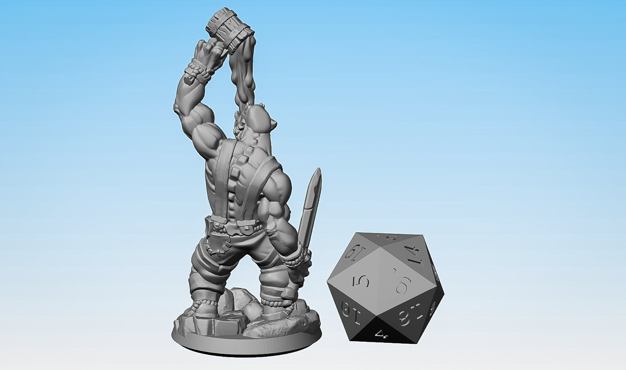 ORK Rager "Blood Drinker Ork 03" | Dungeons and Dragons | DnD | Pathfinder | Tabletop | RPG | Hero Size | 28-32 mm-Role Playing Miniatures