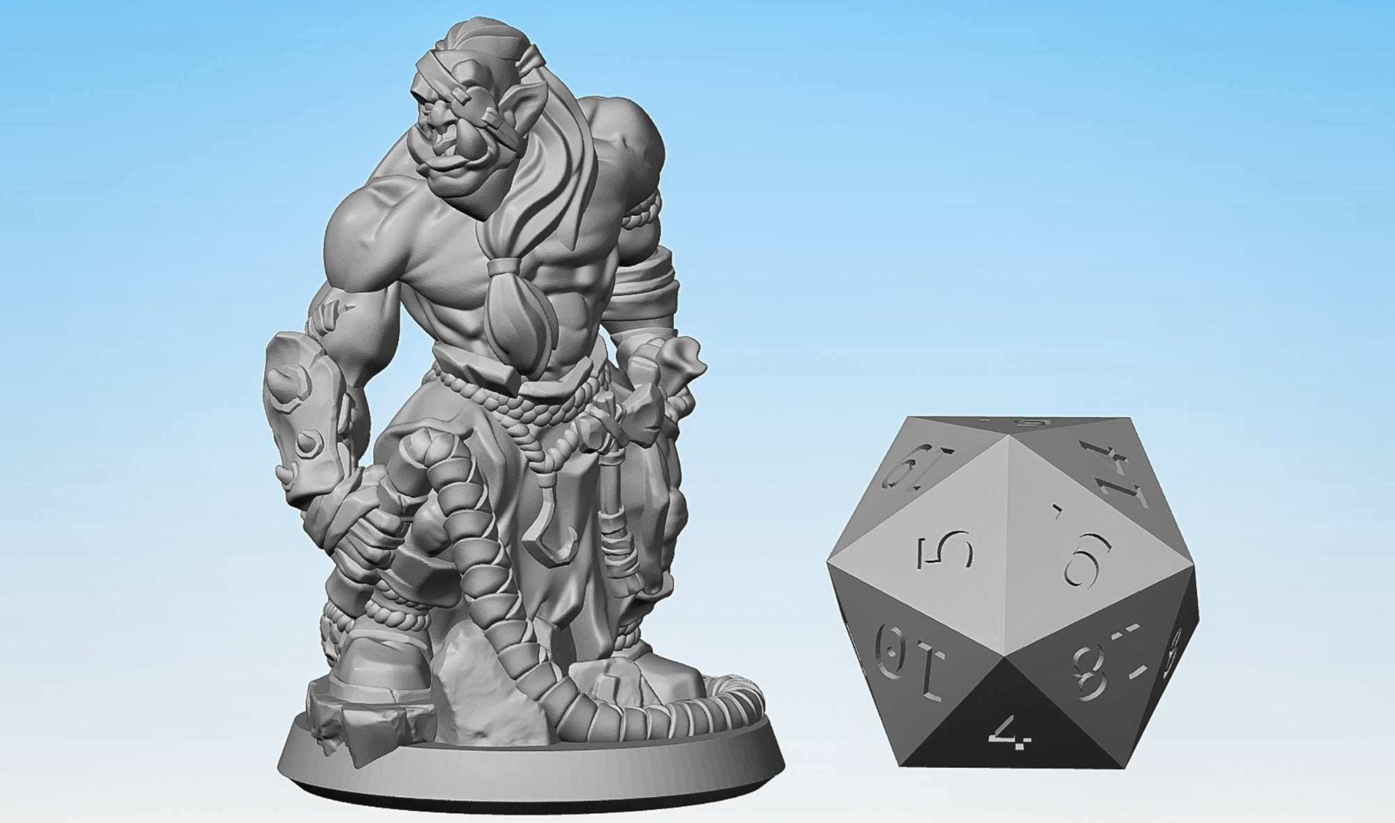 ORC Fighter "Slaver 01" | Dungeons and Dragons | DnD | Pathfinder | Tabletop | RPG | Hero Size | 28-32 mm-Role Playing Miniatures