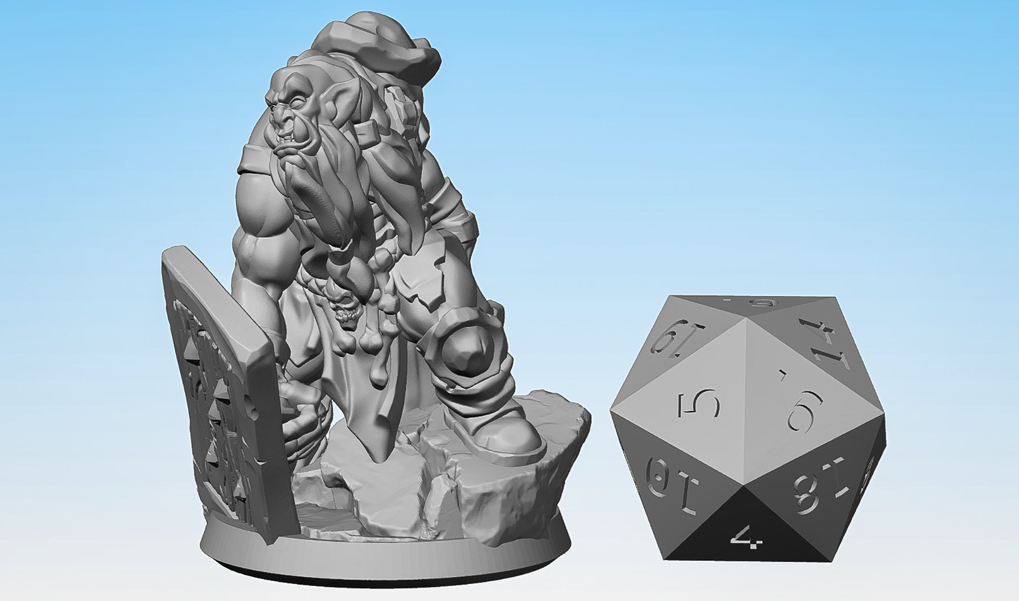 ORC Fighter "Mauler 02" | Dungeons and Dragons | DnD | Pathfinder | Tabletop | RPG | Hero Size | 28-32 mm-Role Playing Miniatures
