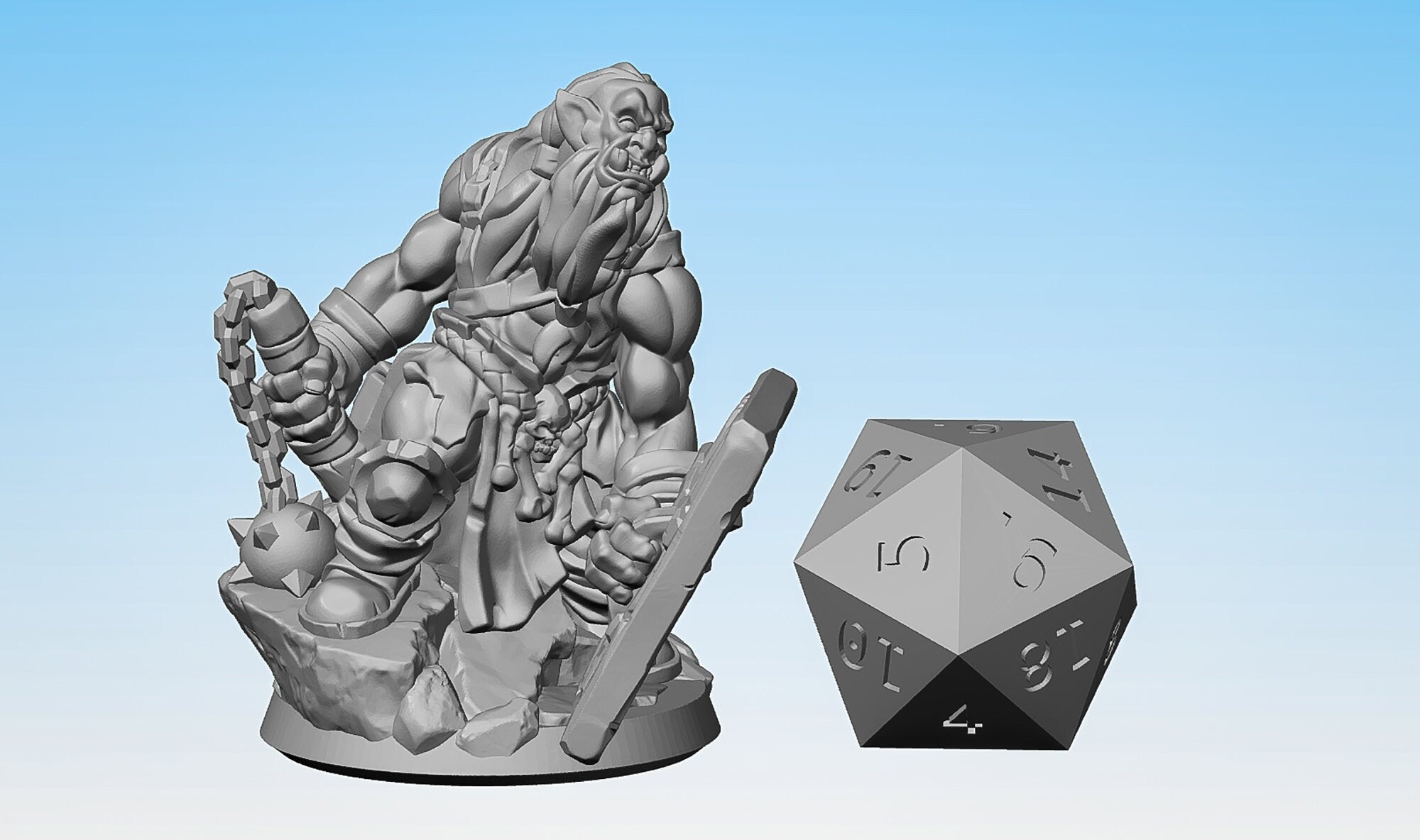 ORC Fighter "Mauler 01" | Dungeons and Dragons | DnD | Pathfinder | Tabletop | RPG | Hero Size | 28-32 mm-Role Playing Miniatures