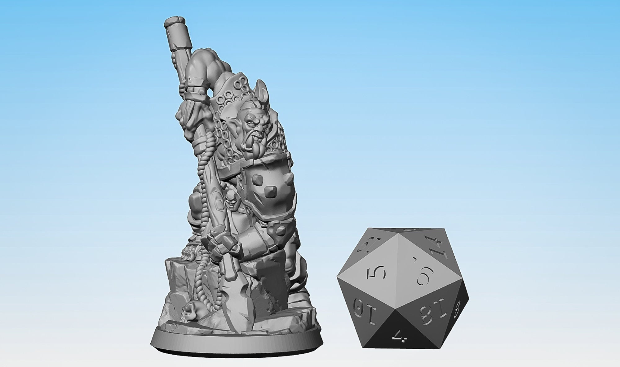 ORC Warrior "Impaler Ork 03" | Dungeons and Dragons | DnD | Pathfinder | Tabletop | RPG | Hero Size | 28-32 mm-Role Playing Miniatures