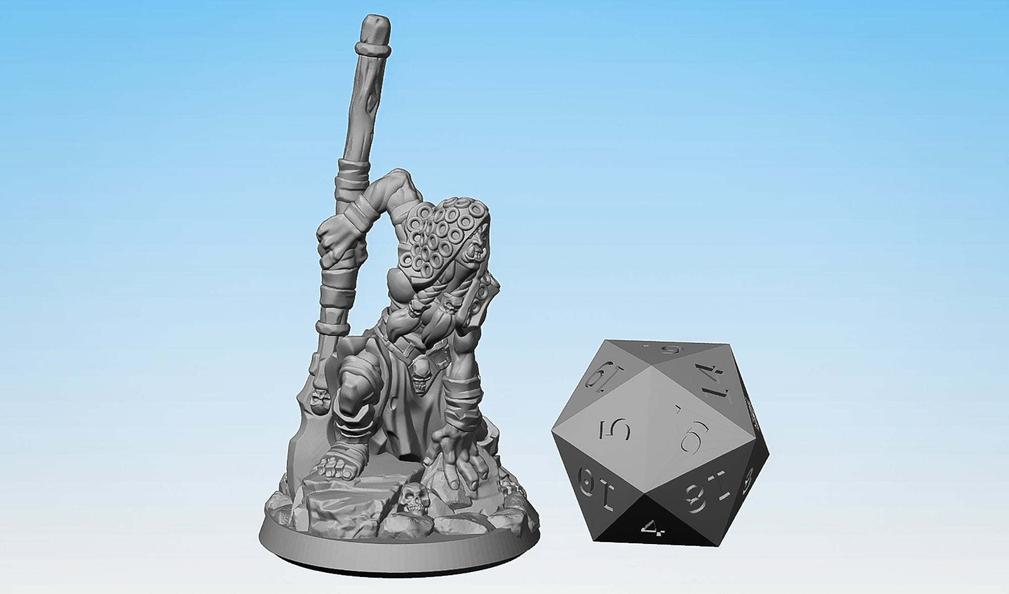 ORC (f) Warrior "Female Impaler Ork 04" | Dungeons and Dragons | DnD | Pathfinder | Tabletop | RPG | Hero Size | 28-32 mm-Role Playing Miniatures