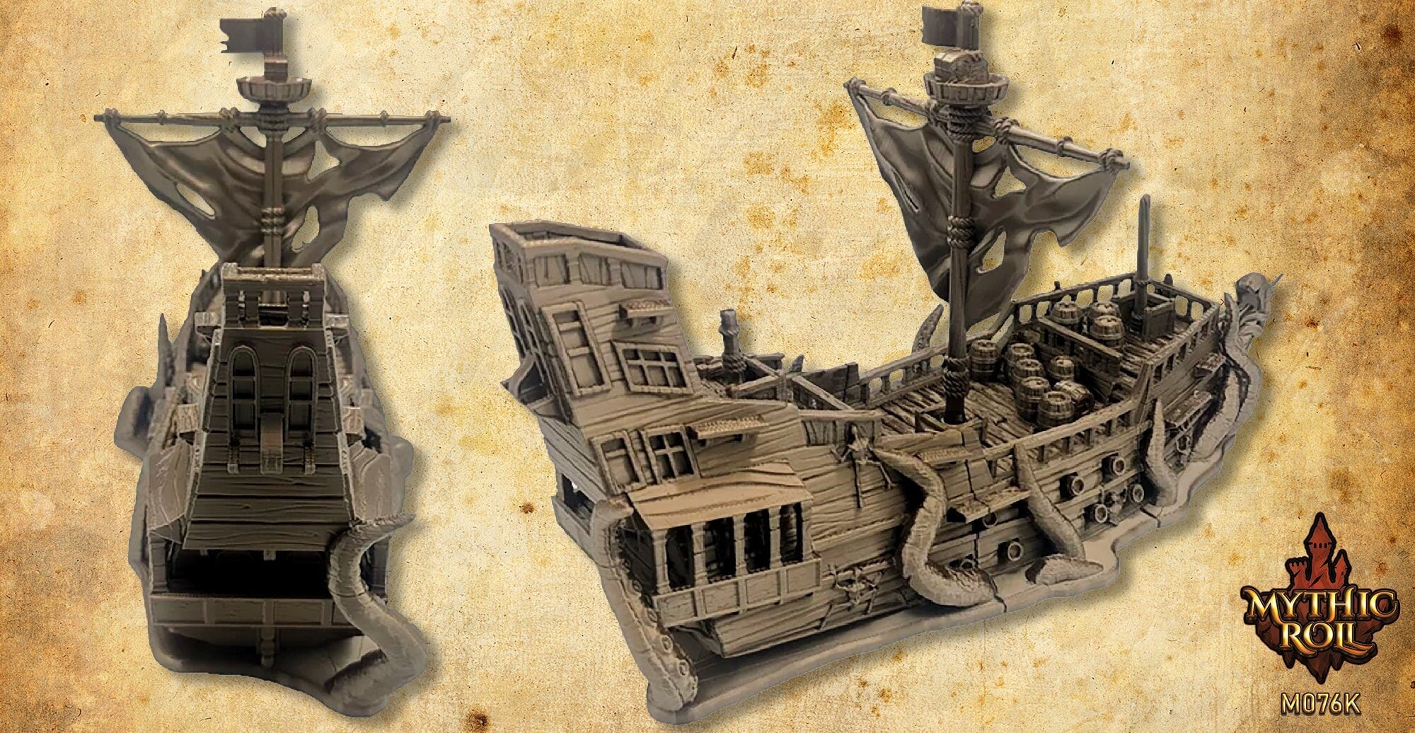 GHOST SHIP | Dice Tower | Mythic Roll | Dungeons & Dragons | Gaming Accessoires | Tabletop | DnD | RPG | Fantasy | 3D Print-Toys