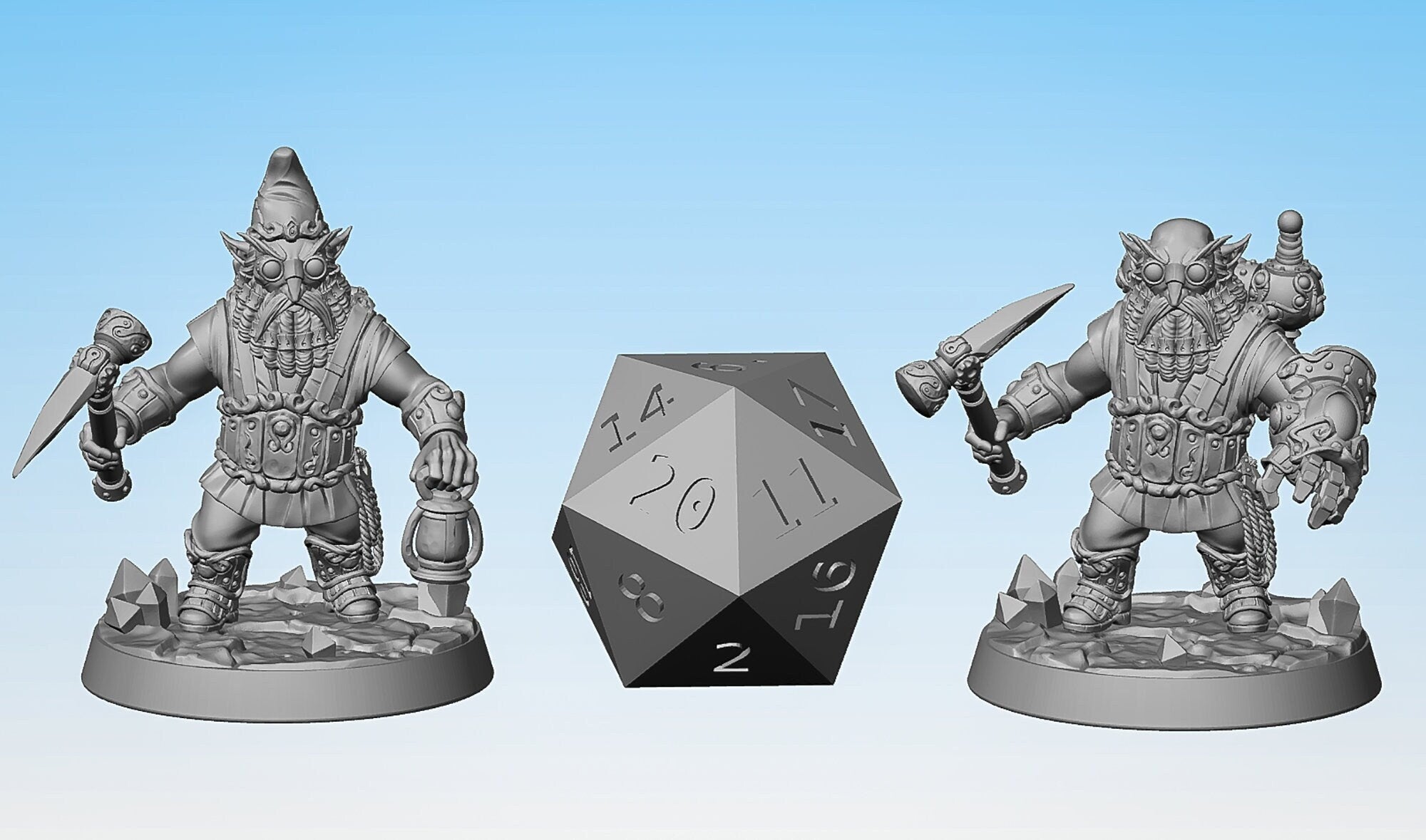 GNOME "Golemmar Gnome A" (2 Versions) | Dungeons and Dragons | DnD | Pathfinder | Tabletop | RPG | Hero Size | 28 mm-Role Playing Miniatures