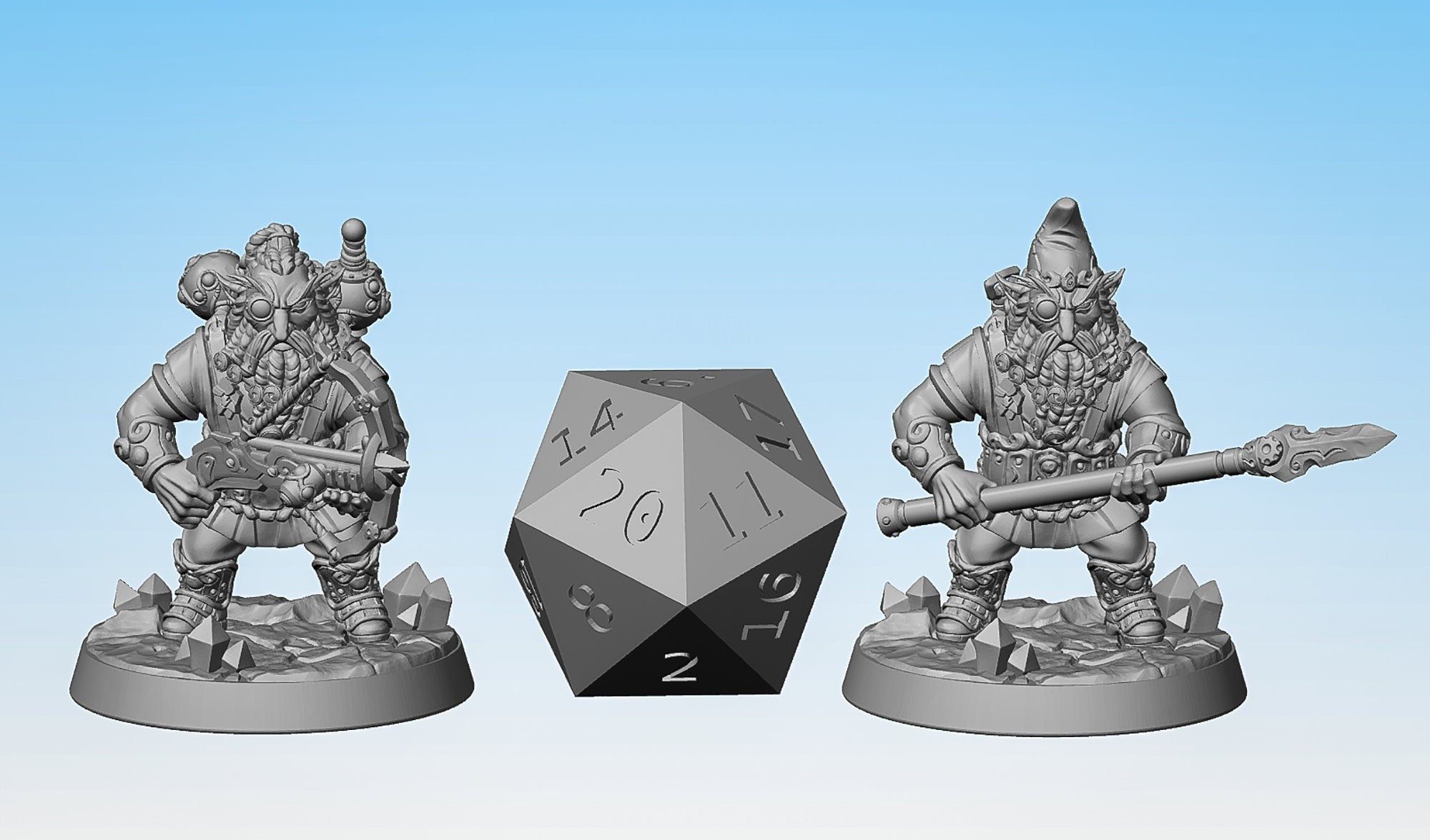 GNOME "Golemmar Gnome B" (2 Versions)-Role Playing Miniatures