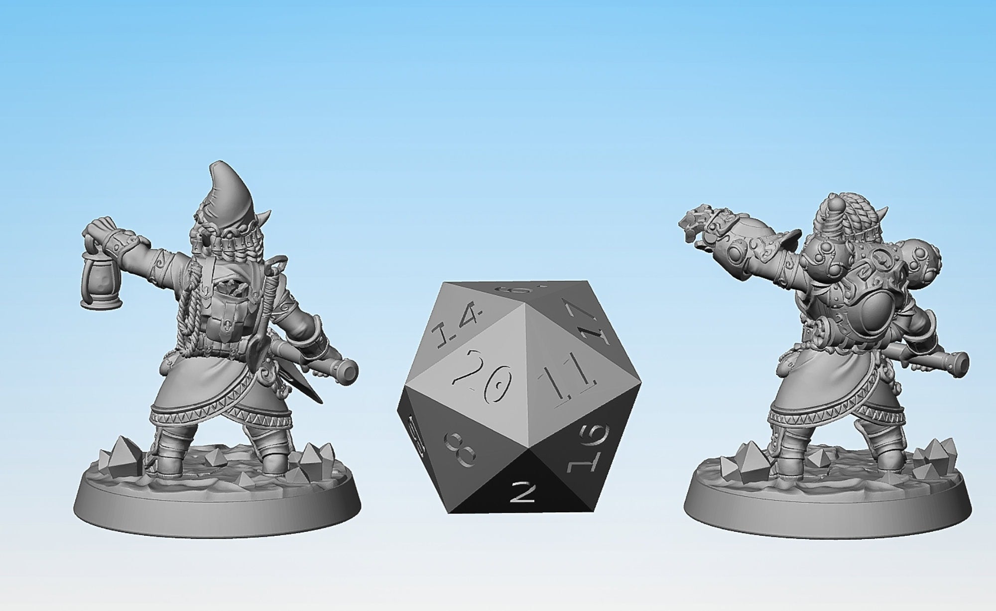 GNOME "Golemmar Gnome D" (2 Versions)-Role Playing Miniatures
