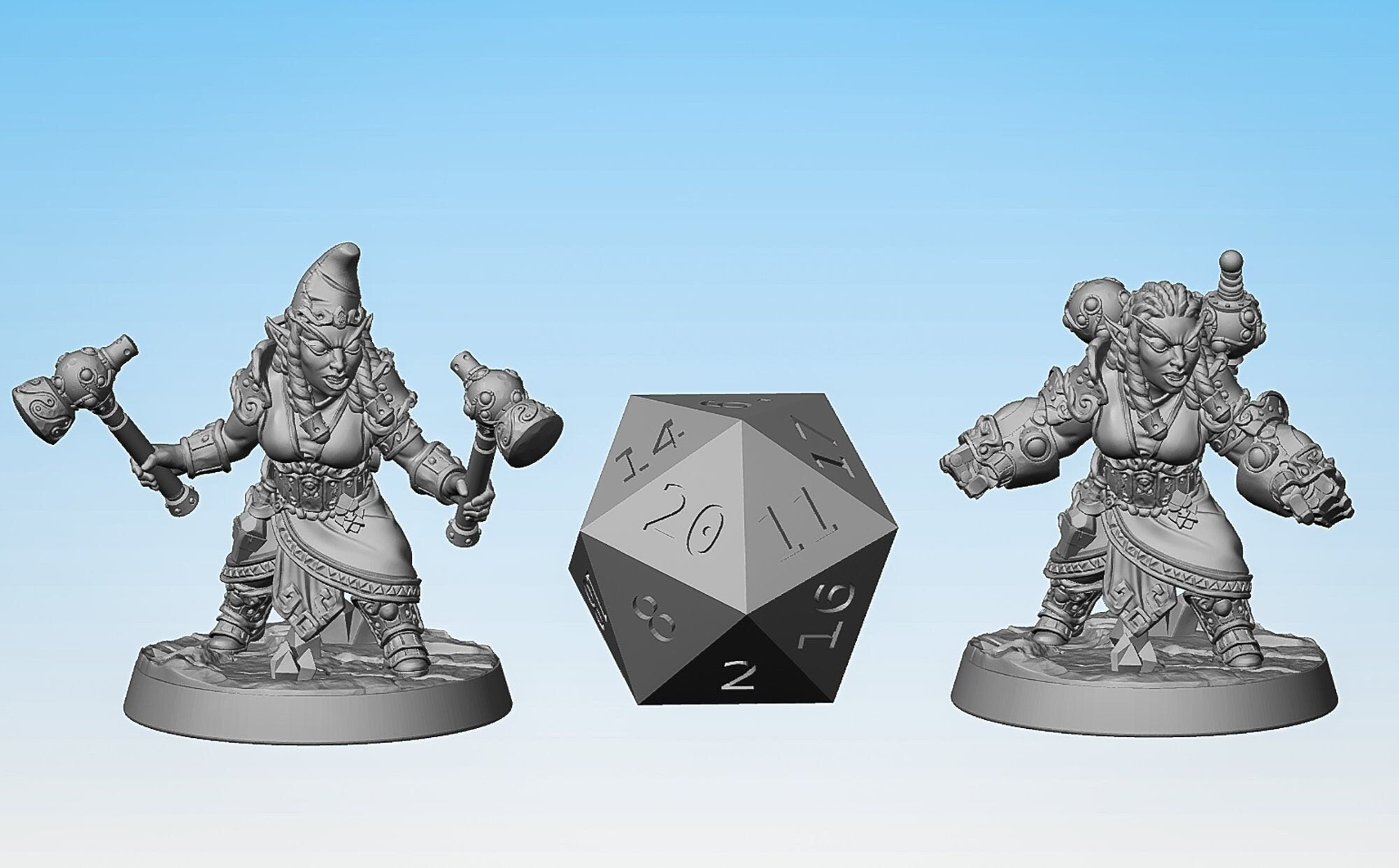 GNOME (f) "Golemmar Gnome F" (2 Versions)-Role Playing Miniatures