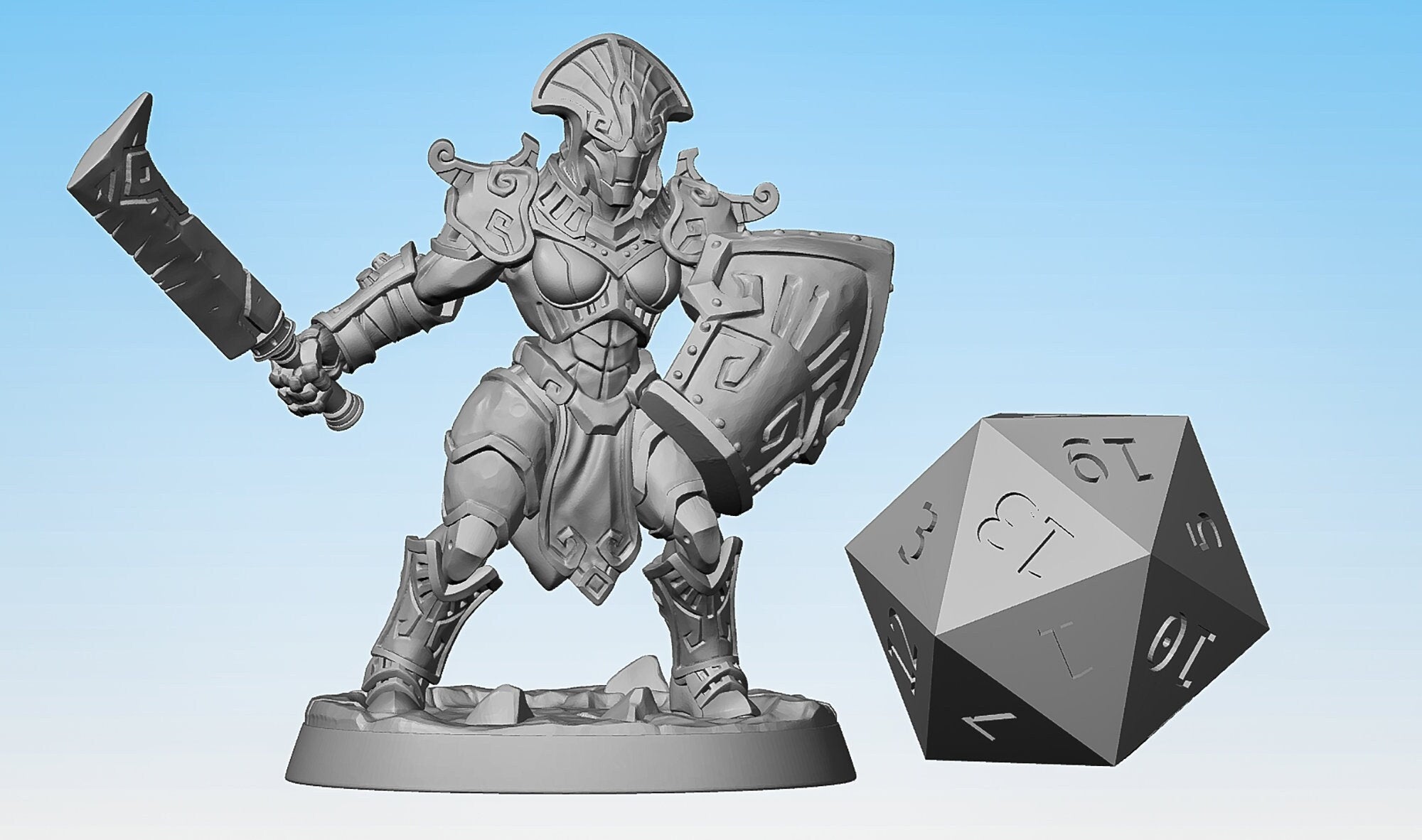 WARFORGED "Golem Simulacrum Troop D" (Sword & Shield)-Role Playing Miniatures