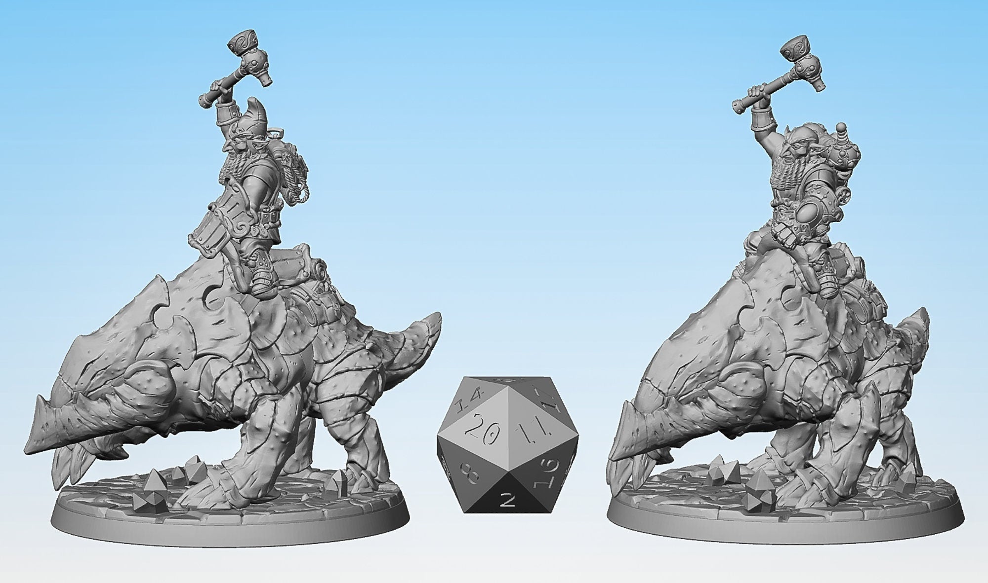 GNOM RIDER "Depth Digger A" (2 Versions)-Role Playing Miniatures