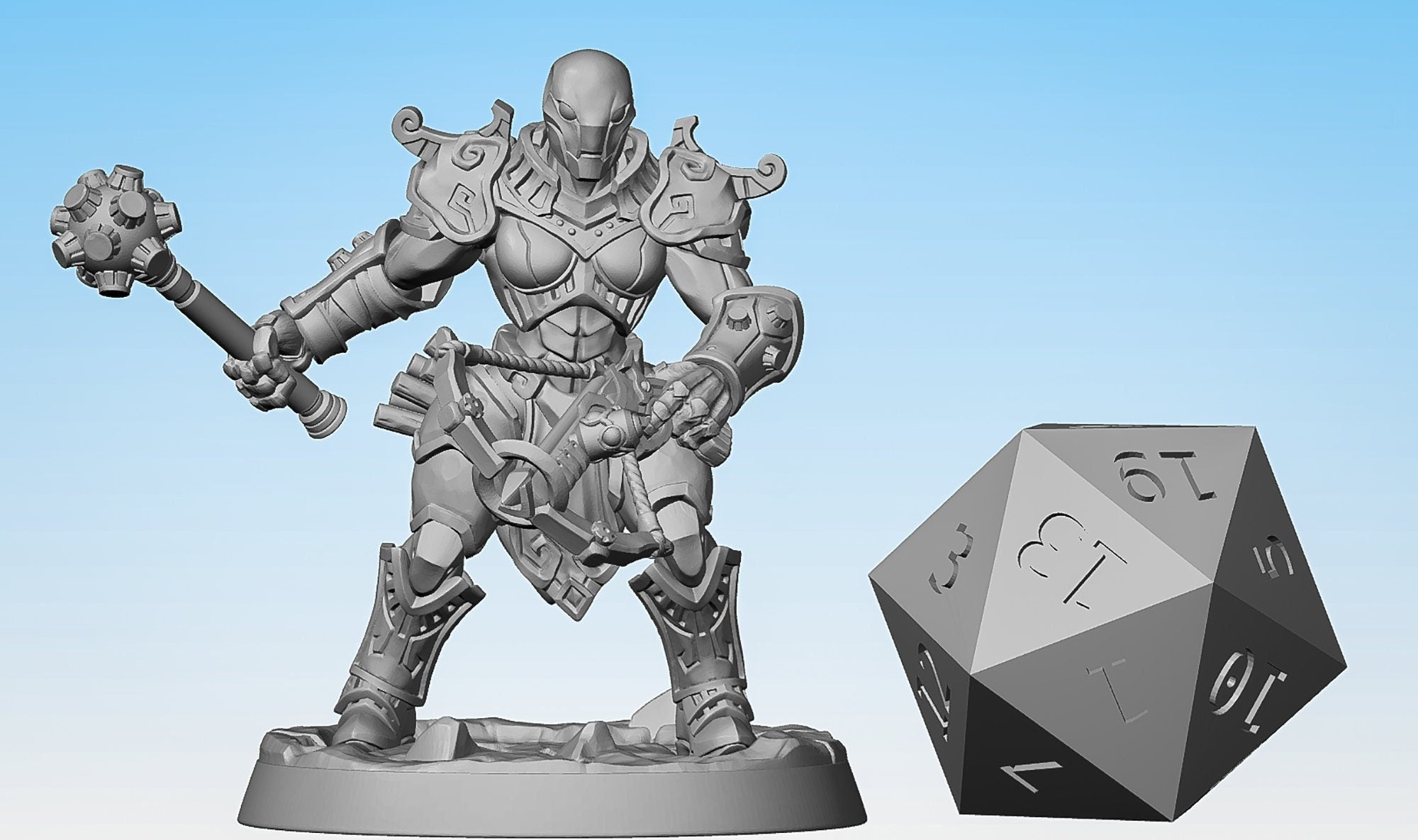 WARFORGED "Golem Simulacrum Troop D" (Mace & Crossbow)-Role Playing Miniatures