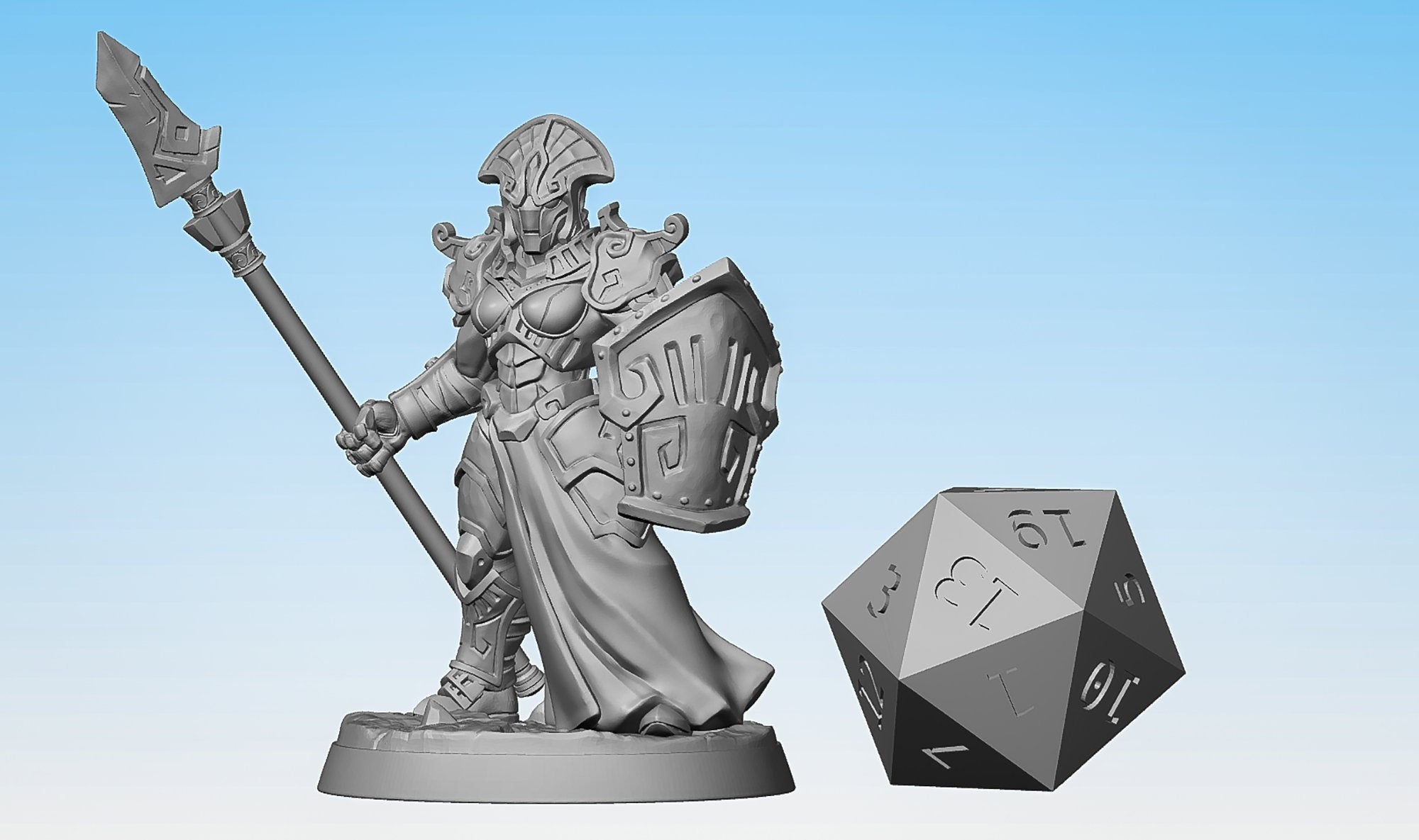 WARFORGED "Golem Simulacrum Troop E" (Spear & Shield)-Role Playing Miniatures
