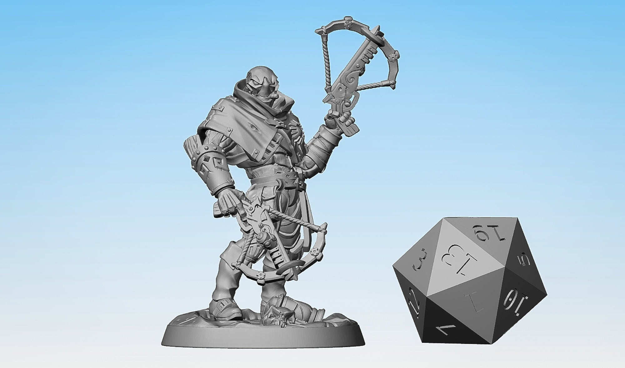 WARFORGED "Clay Westwood" (Double-Crossbows)-Role Playing Miniatures