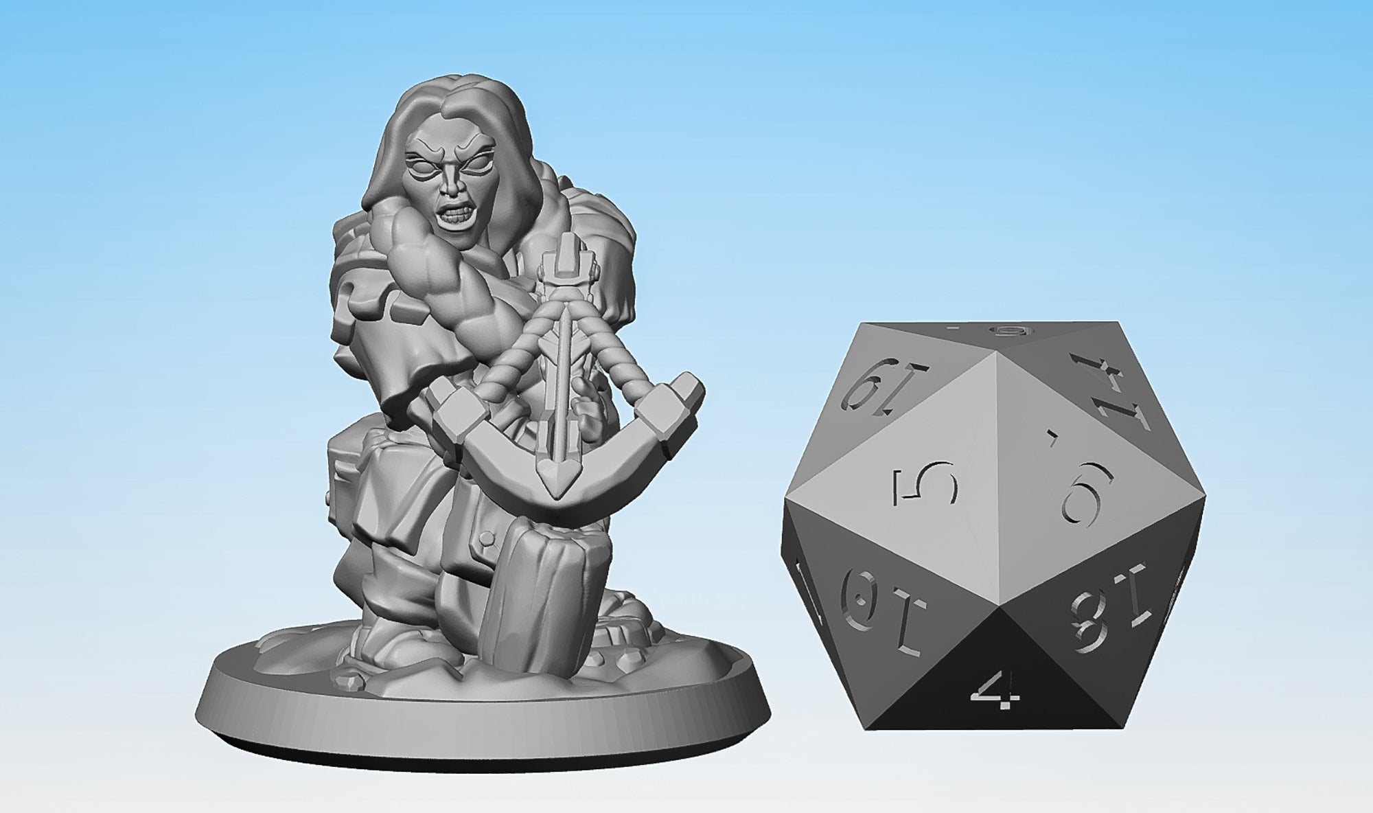 DWARF RANGER (f) "Female Archer 02" | Dungeons and Dragons | DnD | Pathfinder | Tabletop | RPG | Hero Size | 28-32 mm-Role Playing Miniatures