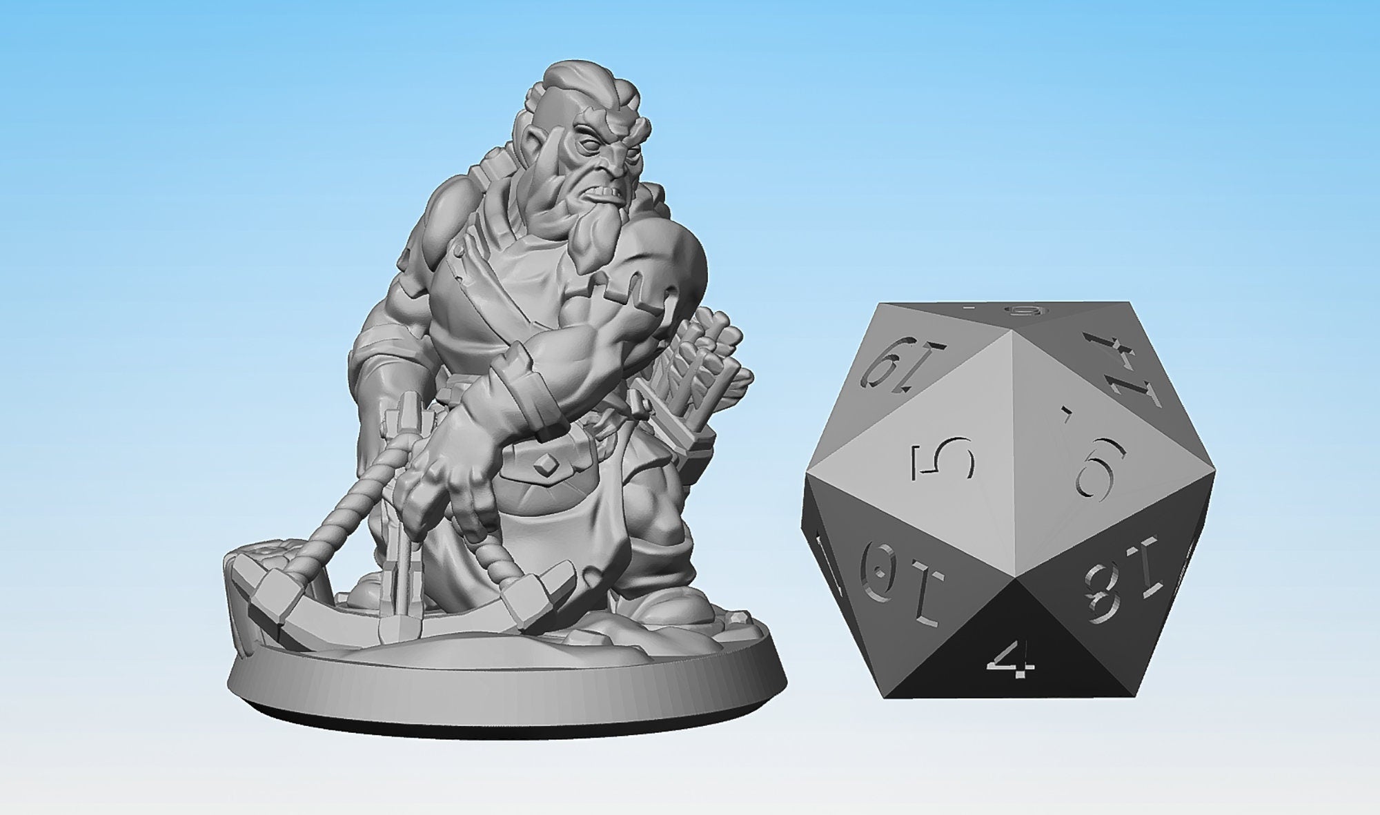 DWARF RANGER "Male Archer 01" | Dungeons and Dragons | DnD | Pathfinder | Tabletop | RPG | Hero Size | 28-32 mm-Role Playing Miniatures