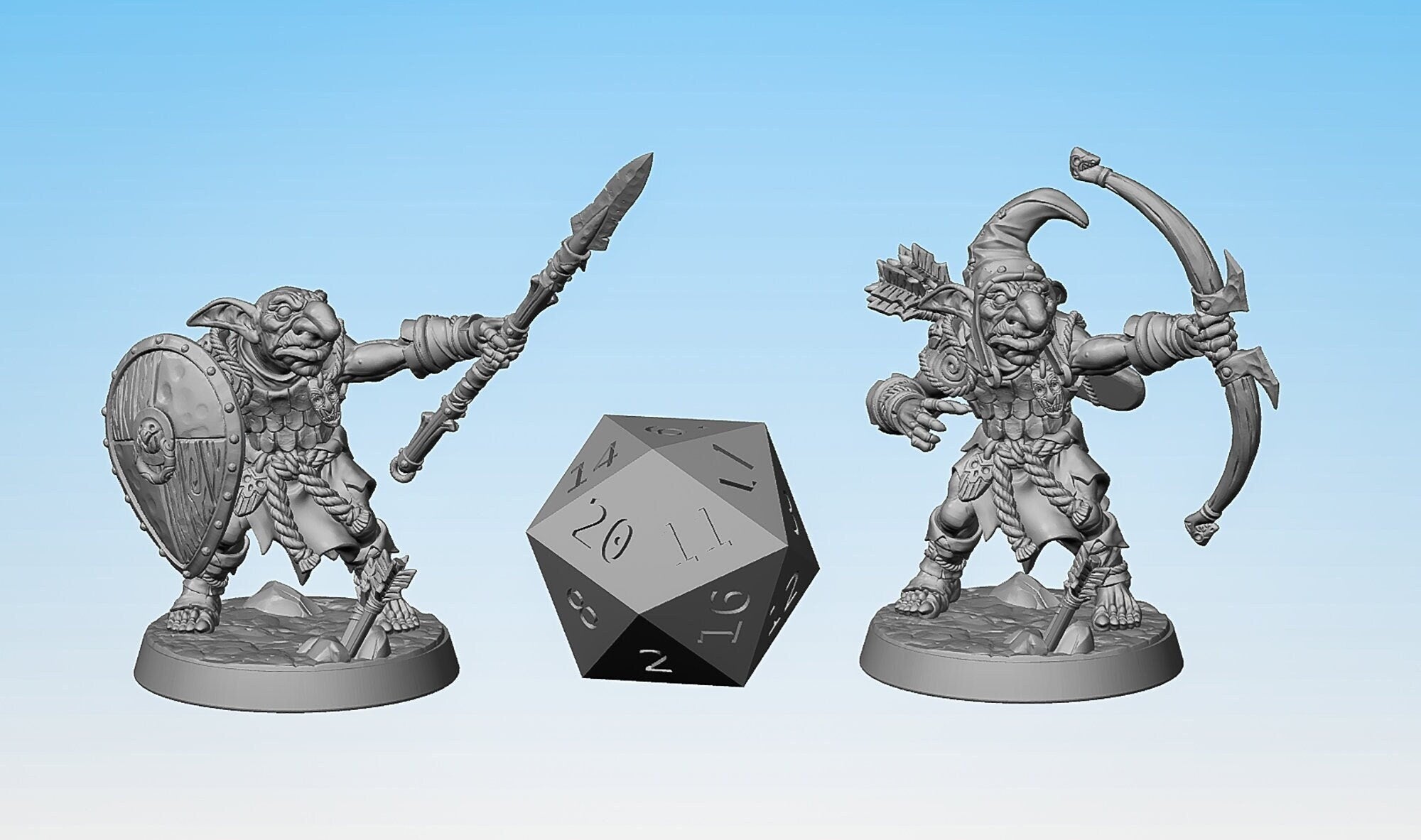 GOBLIN "Faldorn Goblin C" 2 Versions | Dungeons and Dragons | DnD | Pathfinder | Tabletop | Rpg | Hero Size | 28-32 | TTRPG-Role Playing Miniatures
