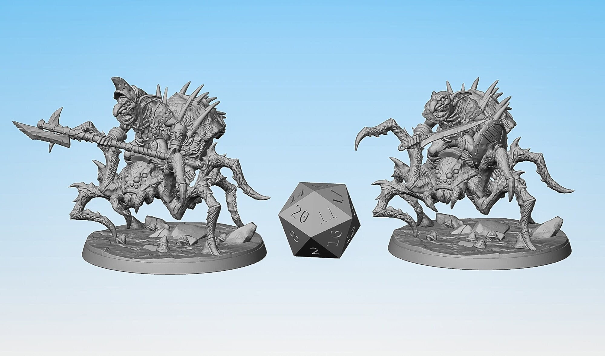 GOBLIN RIDER "Faldorn Spider Rider A" 2 Versions | Dungeons and Dragons | DnD | Pathfinder | Tabletop | RPG | Hero Size | 28-32 mm | ttrpg-Role Playing Miniatures