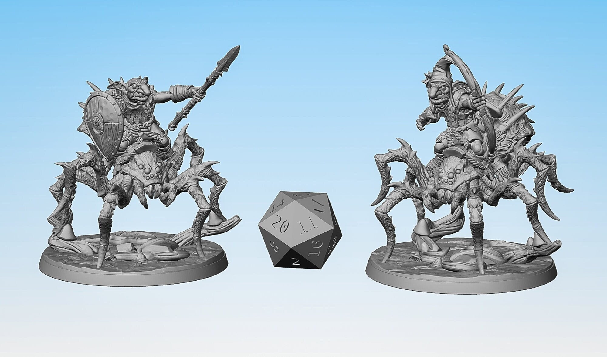 GOBLIN RIDER "Faldorn Spider Rider B" 2 Versions | Dungeons and Dragons | DnD | Pathfinder | Tabletop | RPG | Hero Size | 28-32 mm | ttrpg-Role Playing Miniatures