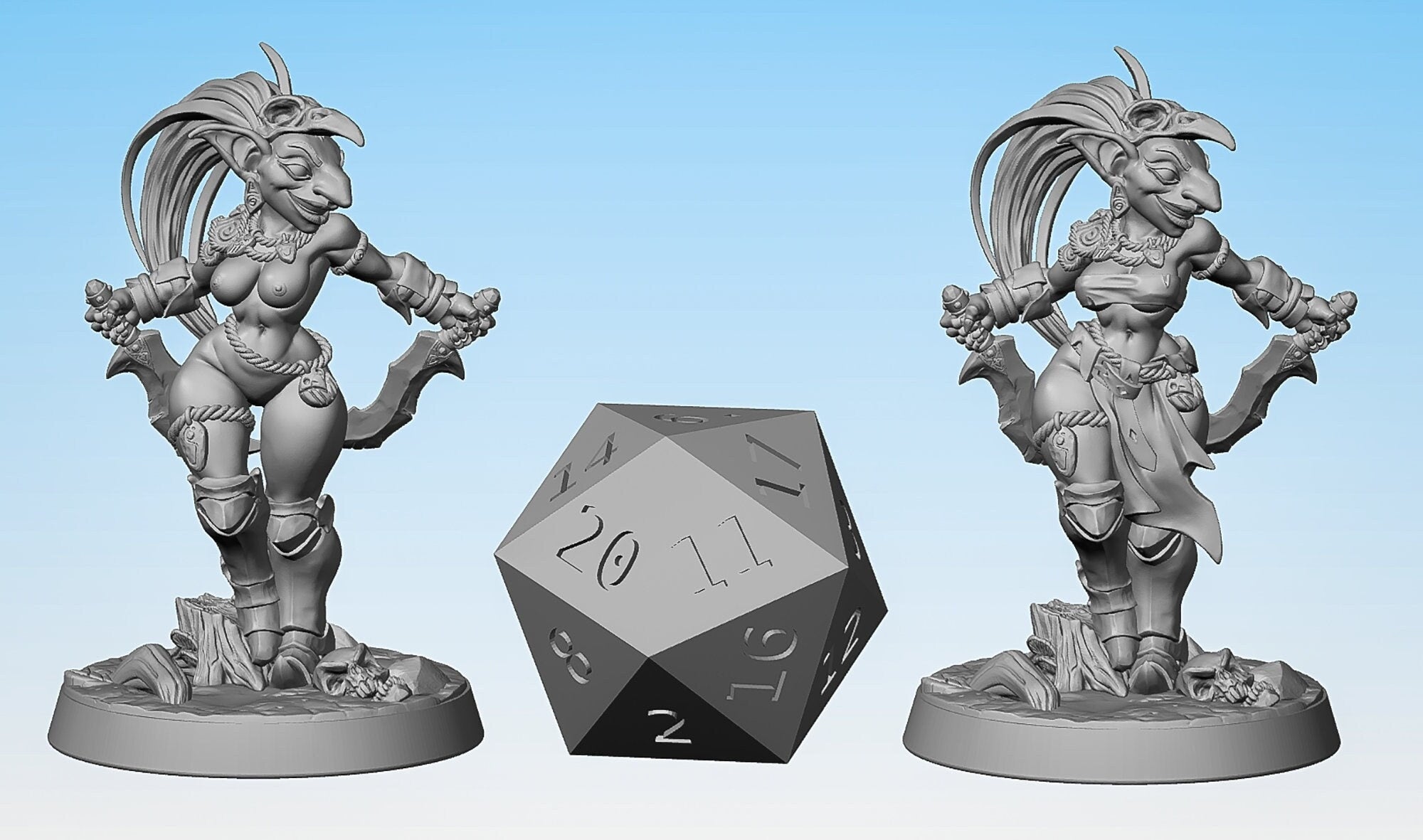 Sexy GOBLIN ASSASSIN "Gbiza Goblin Pinup" 2 Versions-Role Playing Miniatures