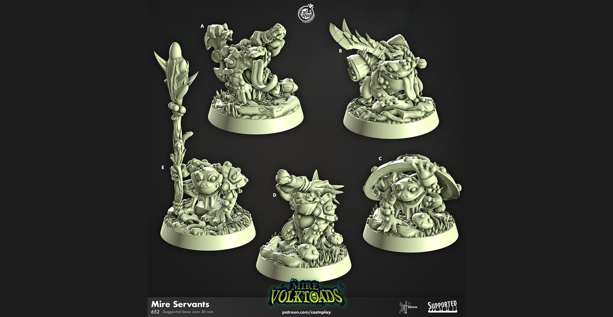 SLAAD "Mire Servants" 5 Versions | Dungeons and Dragons | DnD | Pathfinder | Tabletop | RPG | ttrpg | Wargaming | Warhammer | 28-32 mm-Role Playing Miniatures