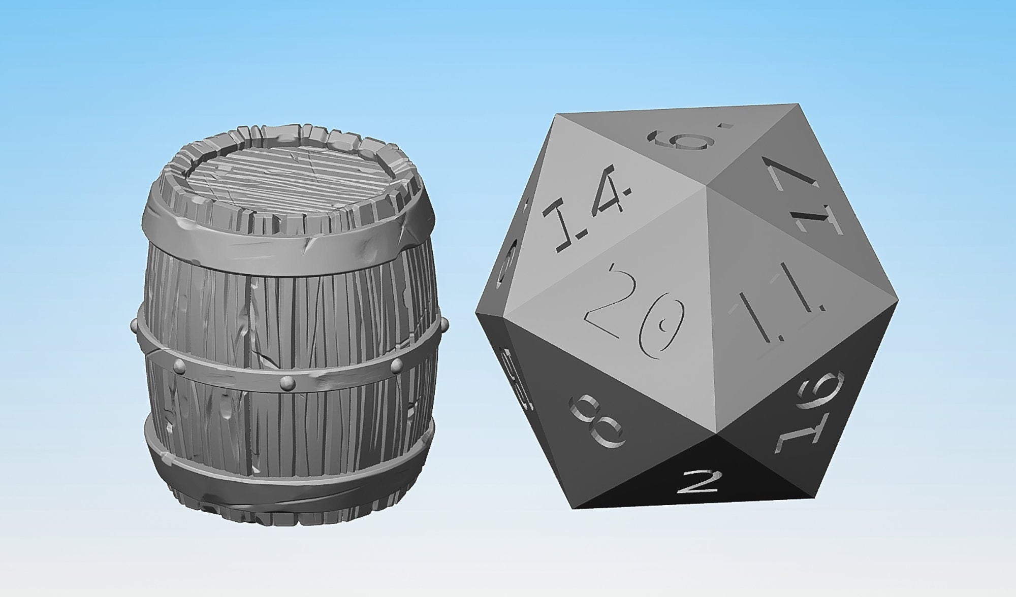 Barrel "01" | Clutter | Terrain | Props | Dungeons and Dragons | DnD | Pathfinder | Tabletop | RPG | 28-32 mm-Role Playing Miniatures
