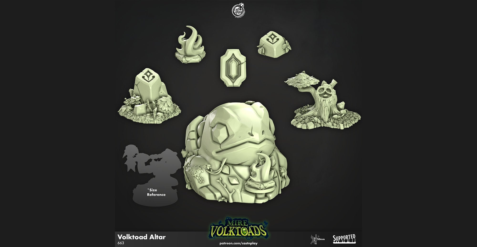 SLAAD Swamp "Volktoad Altar" | Props | Dungeons and Dragons | DnD | Pathfinder | Tabletop | RPG | Hero Size | Clutter-Role Playing Miniatures