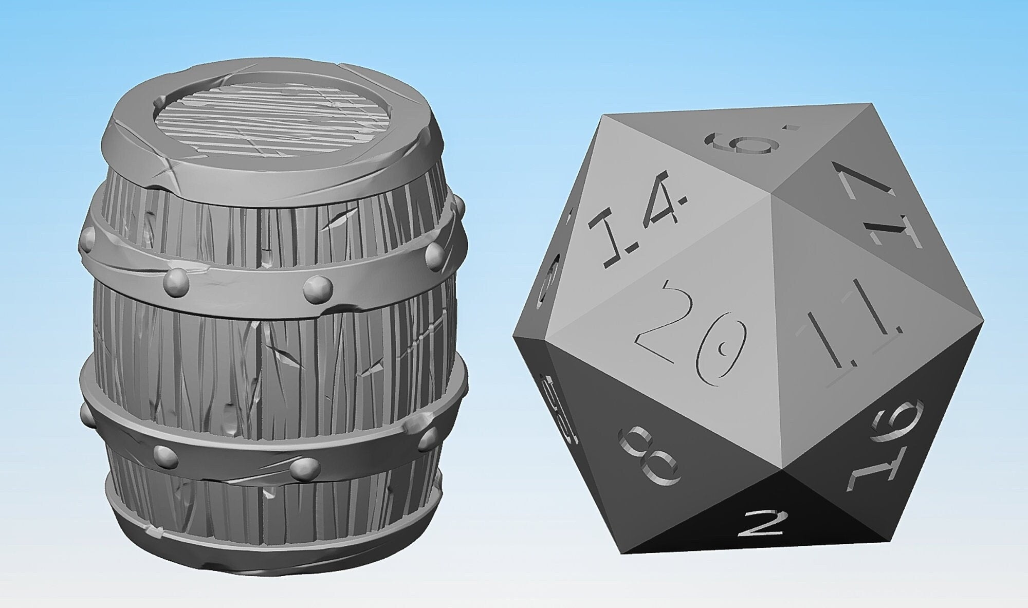Barrel "02" | Clutter | Terrain | Props | Dungeons and Dragons | DnD | Pathfinder | Tabletop | RPG | 28-32 mm-Role Playing Miniatures