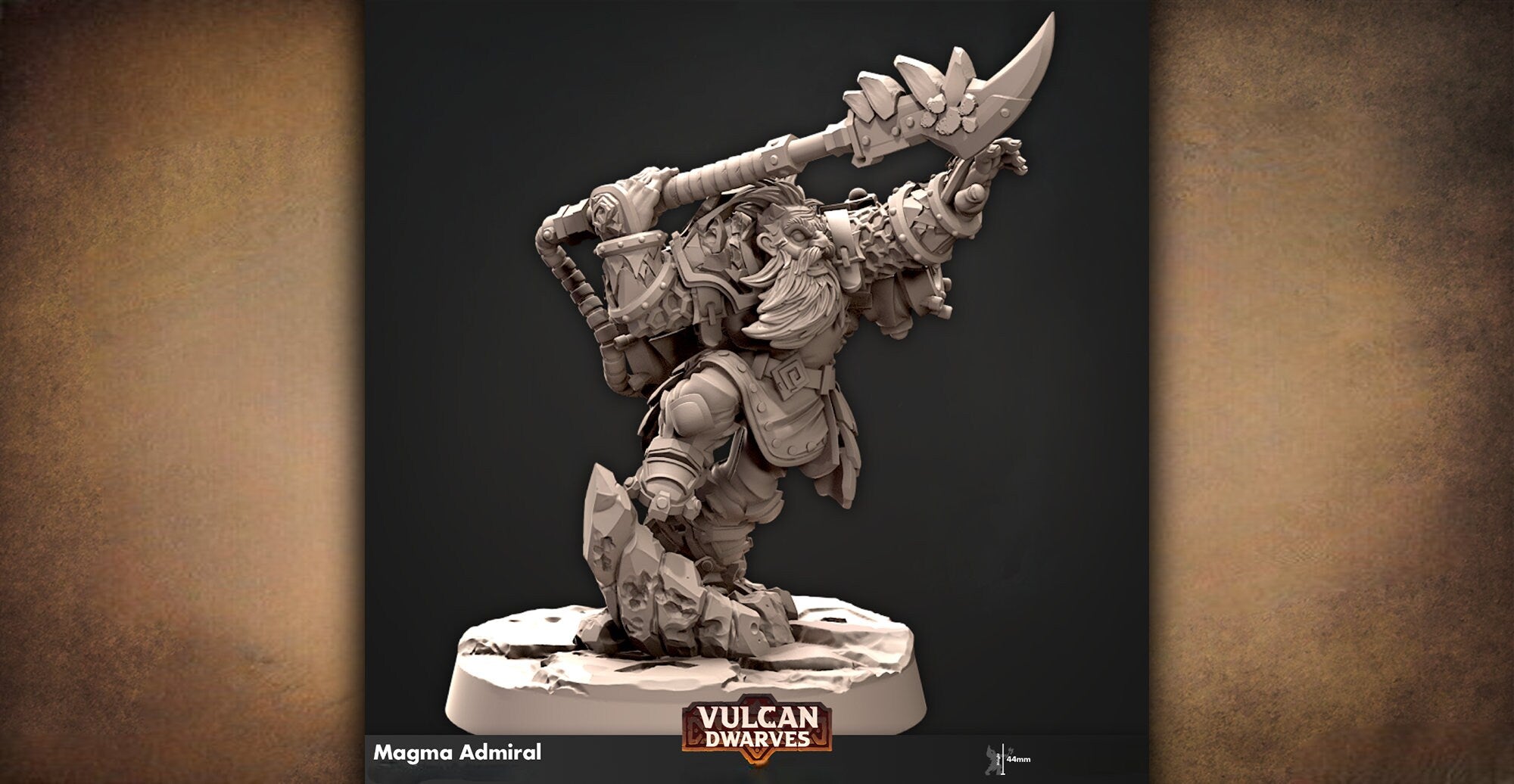 DWARF "Magma Admiral" | 8K Print-Role Playing Miniatures