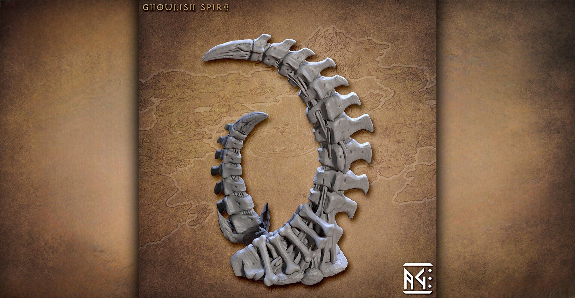 Terrain Scatter Spine "Ghoulish Terrain" | 8K 3D Print | Dungeons and Dragons | DnD | Pathfinder | Tabletop | RPG | Hero Size | 28-32 mm-Role Playing Miniatures