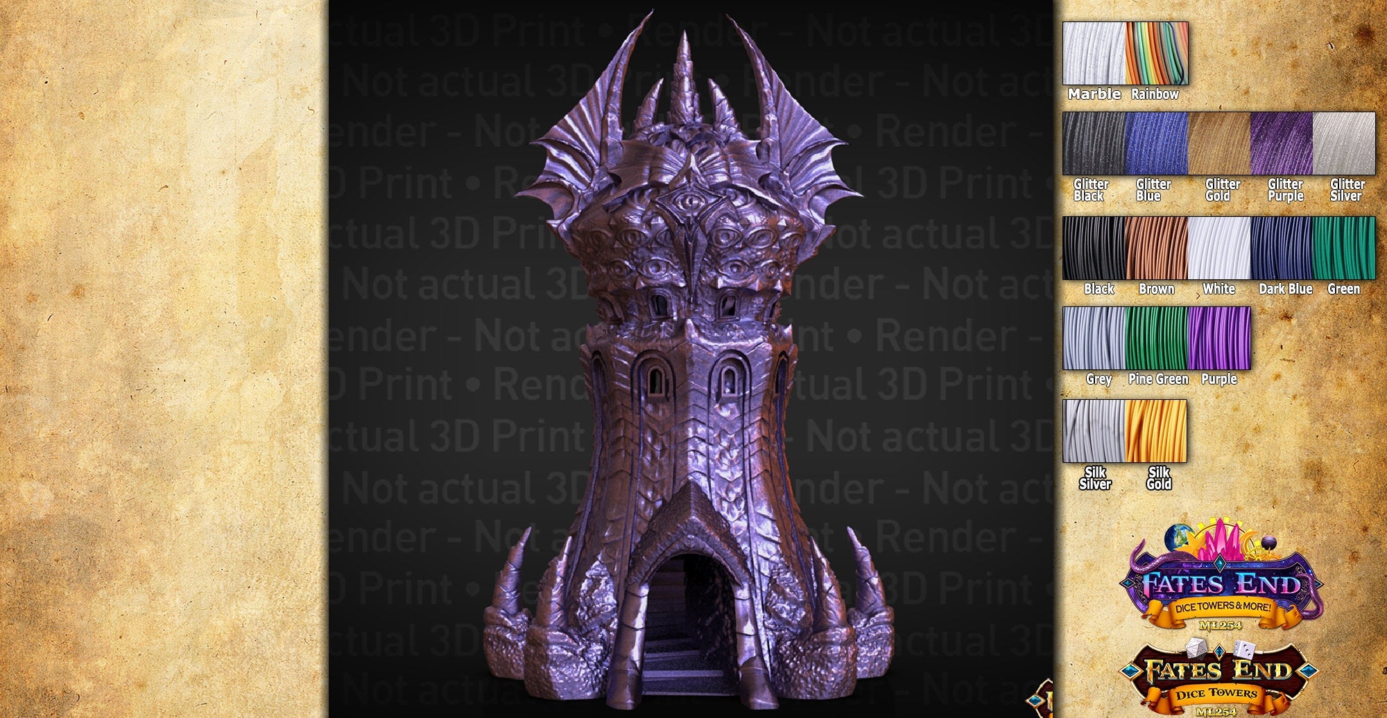 Warlock | Dice Tower | Fate's End | Dungeons & Dragons | Gaming Accessoires | Tabletop | DnD | RPG | Fantasy-Toys
