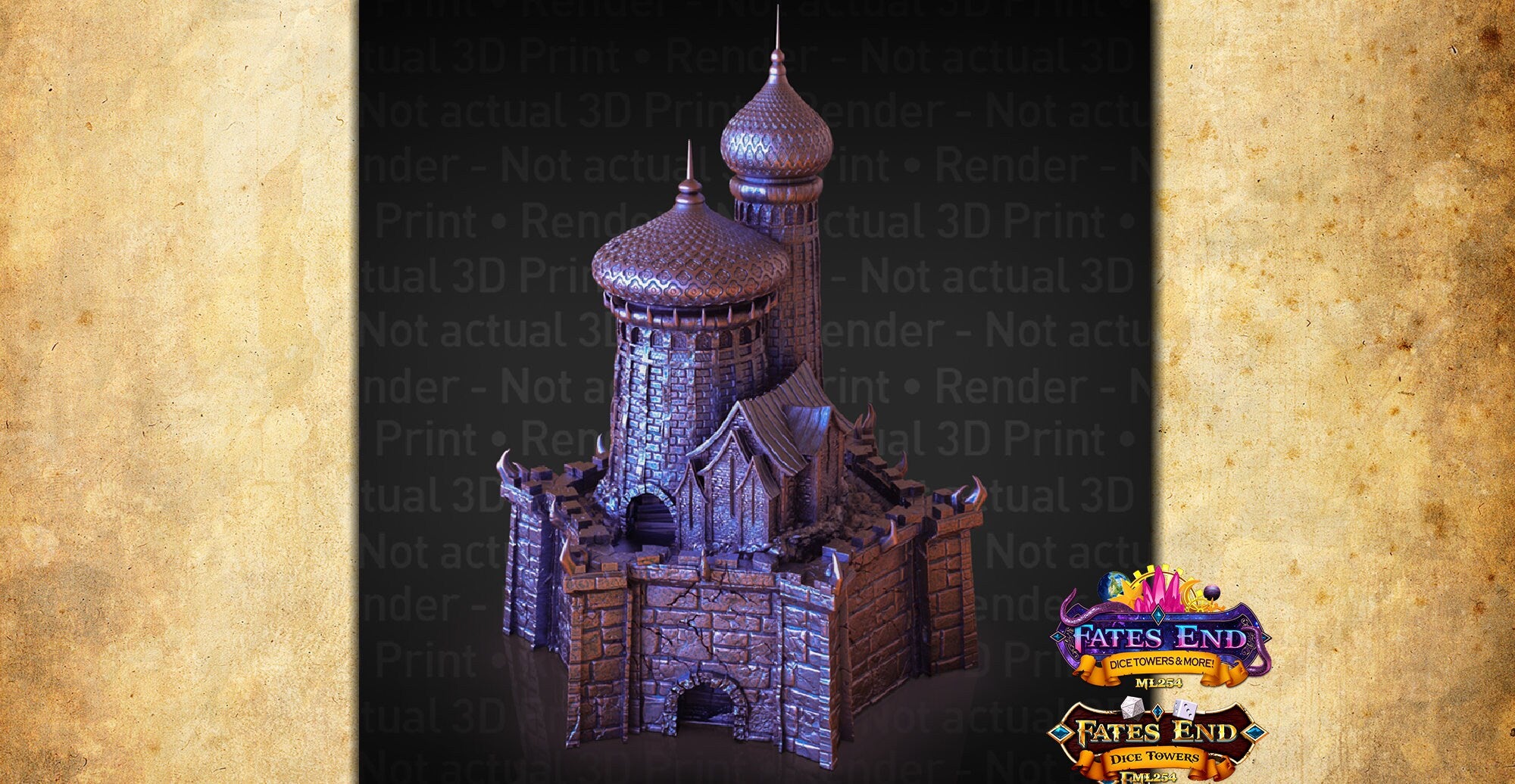 DESERT "WH" | Dice Tower | Fate's End | Dungeons & Dragons | Gaming Accessoires | Tabletop | DnD | RPG | Fantasy | 3D Print-Toys
