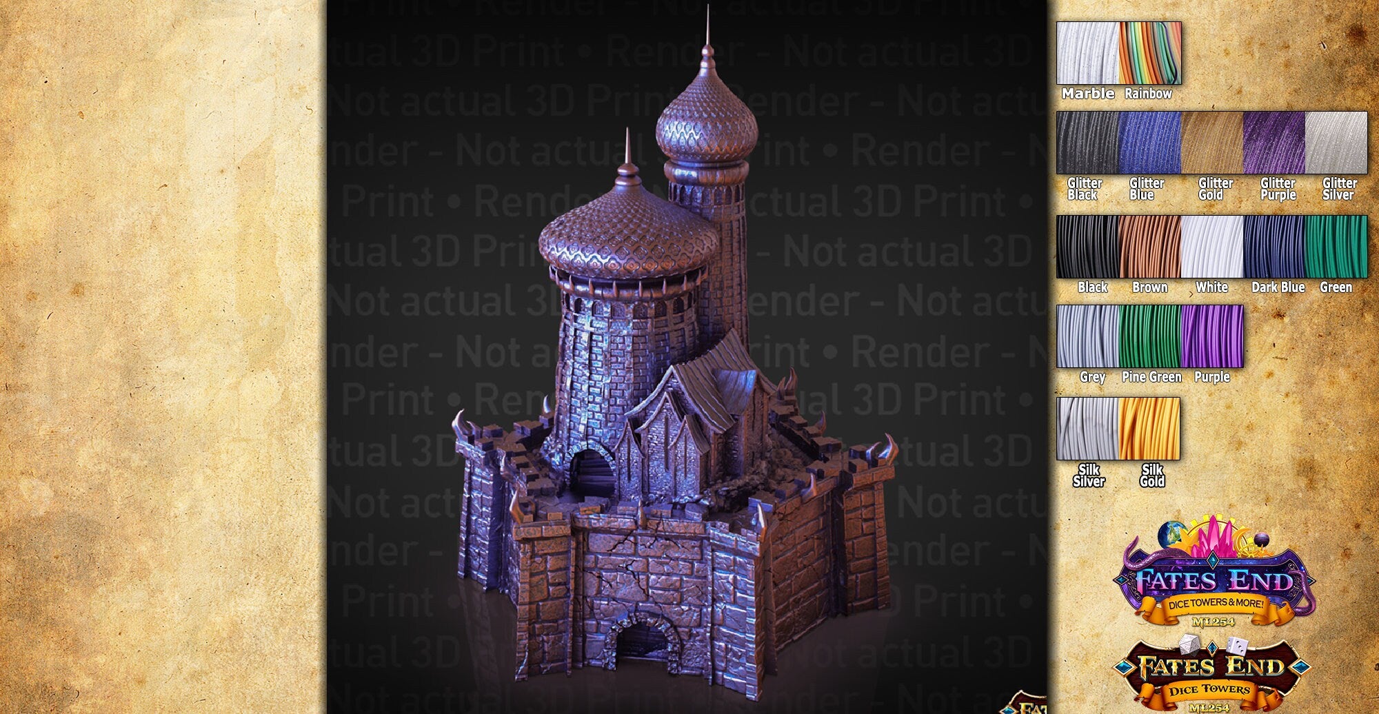 DESERT "WH" | Dice Tower | Fate's End | Dungeons & Dragons | Gaming Accessoires | Tabletop | DnD | RPG | Fantasy | 3D Print-Toys