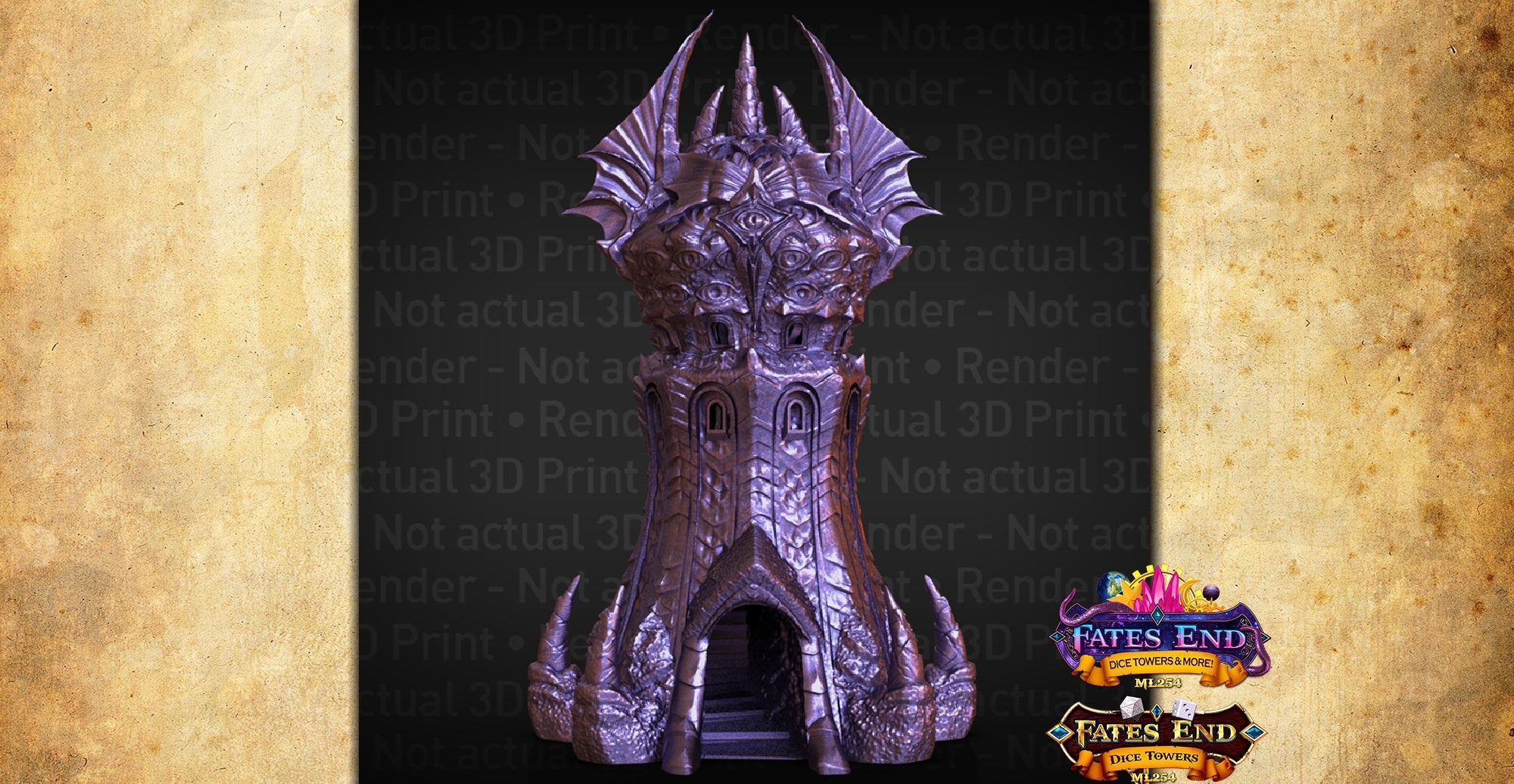 Warlock | Dice Tower | Fate's End | Dungeons & Dragons | Gaming Accessoires | Tabletop | DnD | RPG | Fantasy-Toys