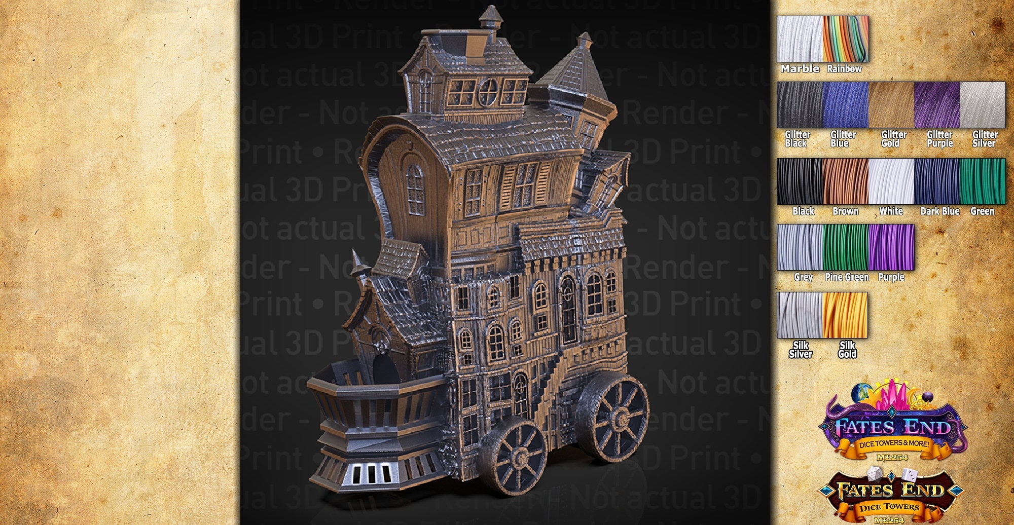 MERCHANT | Dice Tower | Fate's End | Dungeons & Dragons | Gaming Accessoires | Tabletop | DnD | RPG | Fantasy | 3D Print-Toys