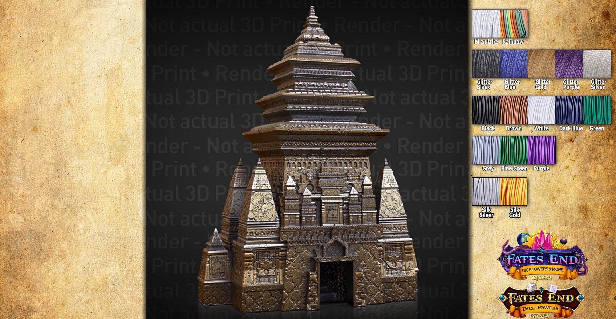 MONK | Dice Tower | Fate's End | Dungeons & Dragons | Gaming Accessoires | Tabletop | DnD | RPG | Fantasy | 3D Print-Toys